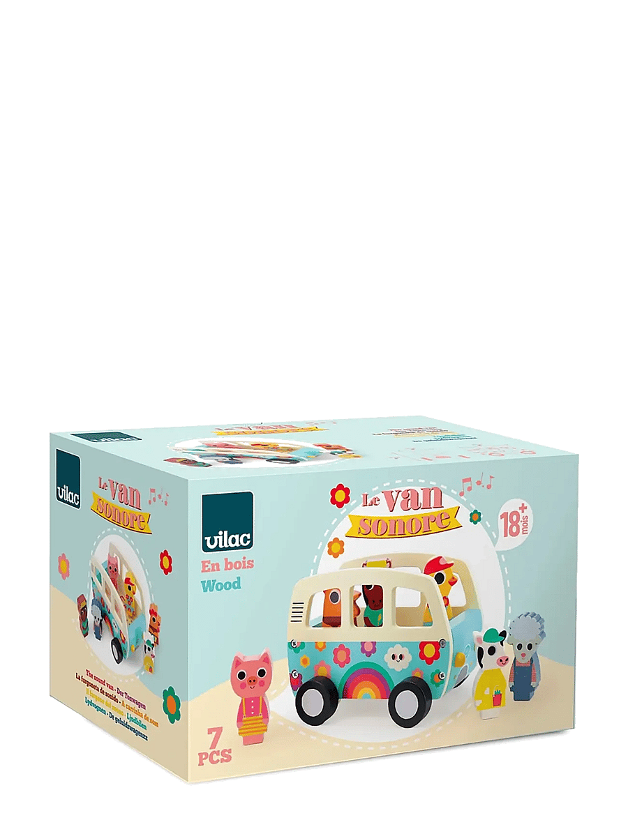 Vilac - Sound Van with 6 Animal Figures - mint - 5