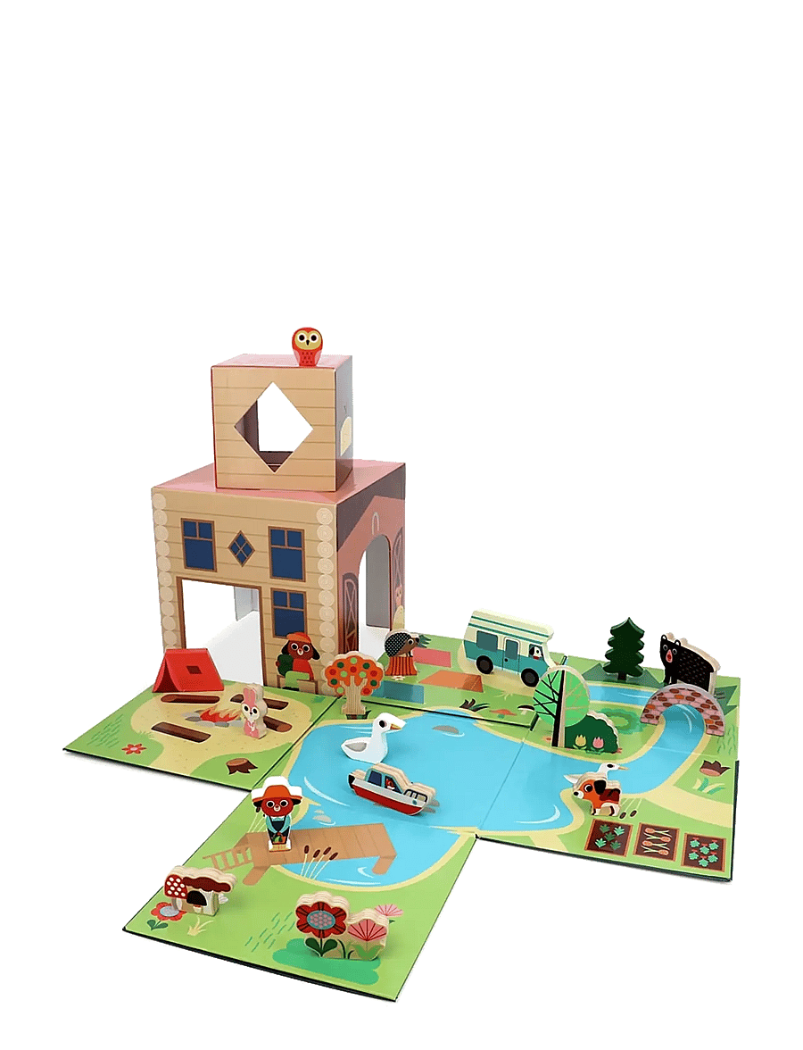 Vilac - Fold-out Playset - Countryside - mängukomplektid - multi - 0