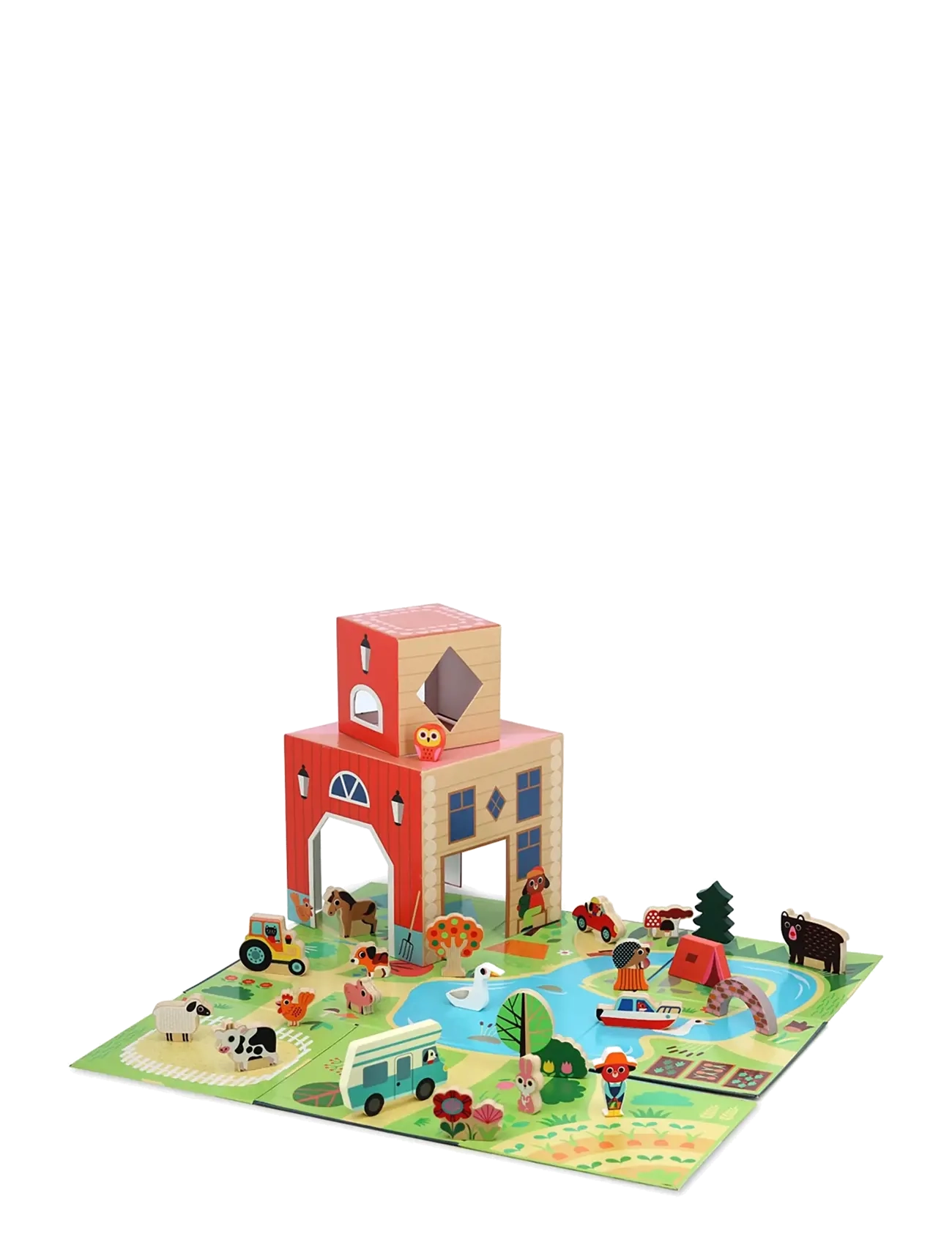 Vilac - Fold-out Playset - Countryside - mängukomplektid - multi - 1