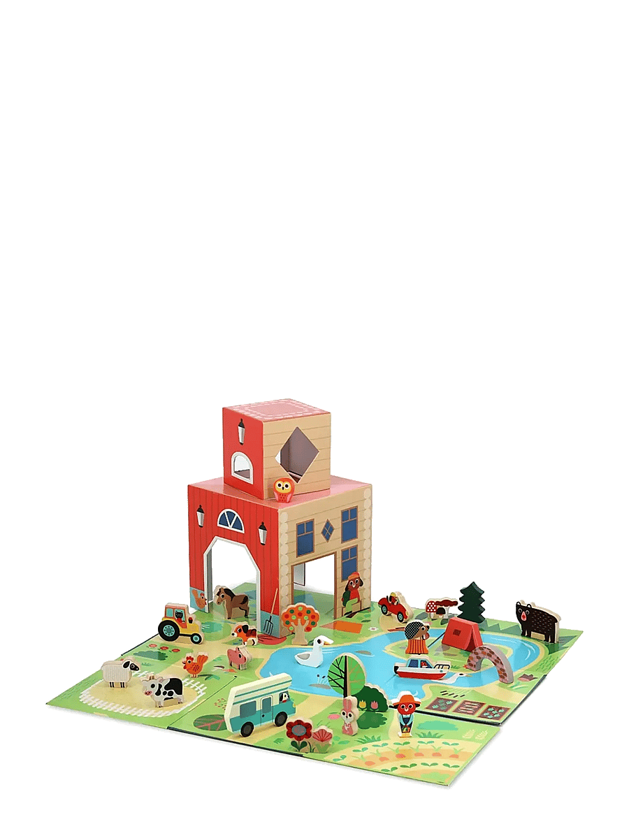 Vilac - Fold-out Playset - Countryside - mängukomplektid - multi - 1