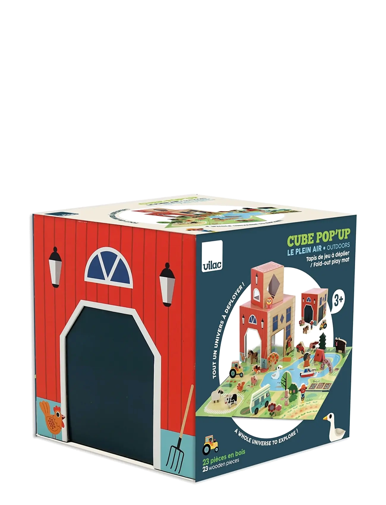 Vilac - Fold-out Playset - Countryside - mängukomplektid - multi - 5