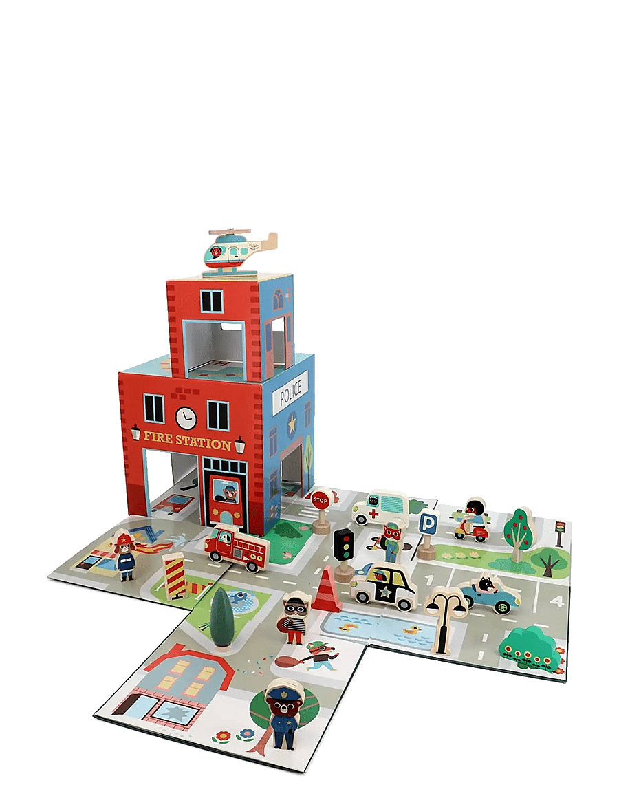 Vilac - Fold-out Playset - Rescue Services - mängukomplektid - multi - 1