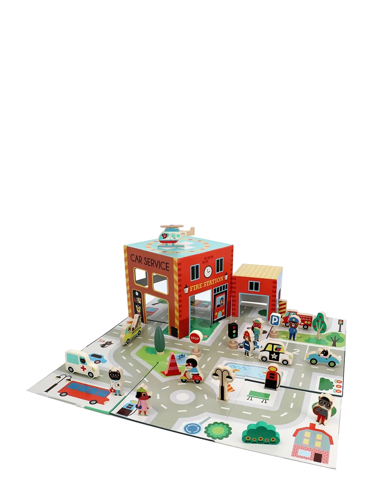 Vilac - Fold-out Playset - Rescue Services - mängukomplektid - multi - 2
