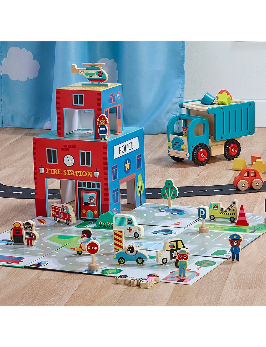 Vilac - Fold-out Playset - Rescue Services - mängukomplektid - multi - 0