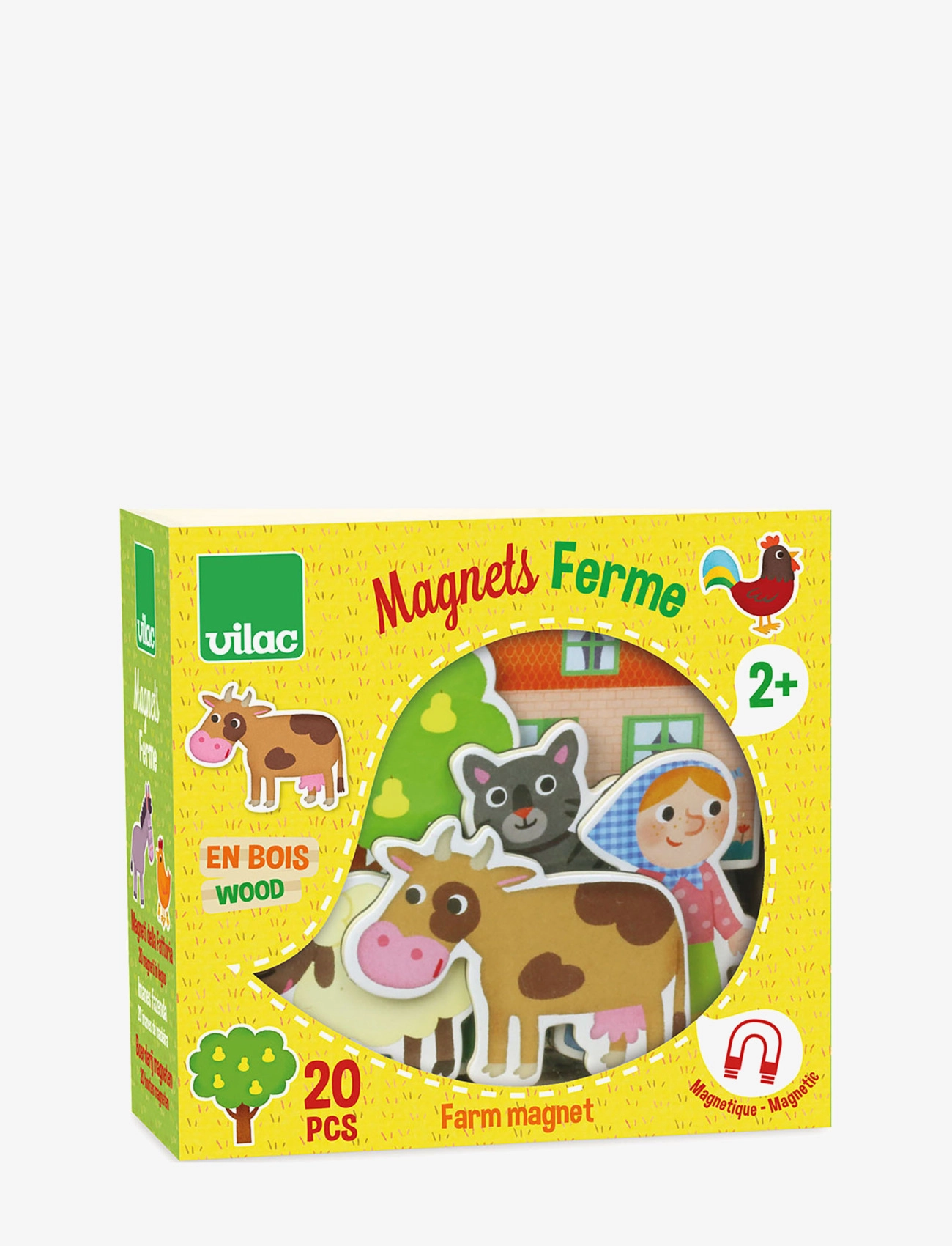 Vilac 20 Magnets - Farm, One Size, Multi/patterned, Legesæt Og Actionfigurer > Træfigurer, Børn