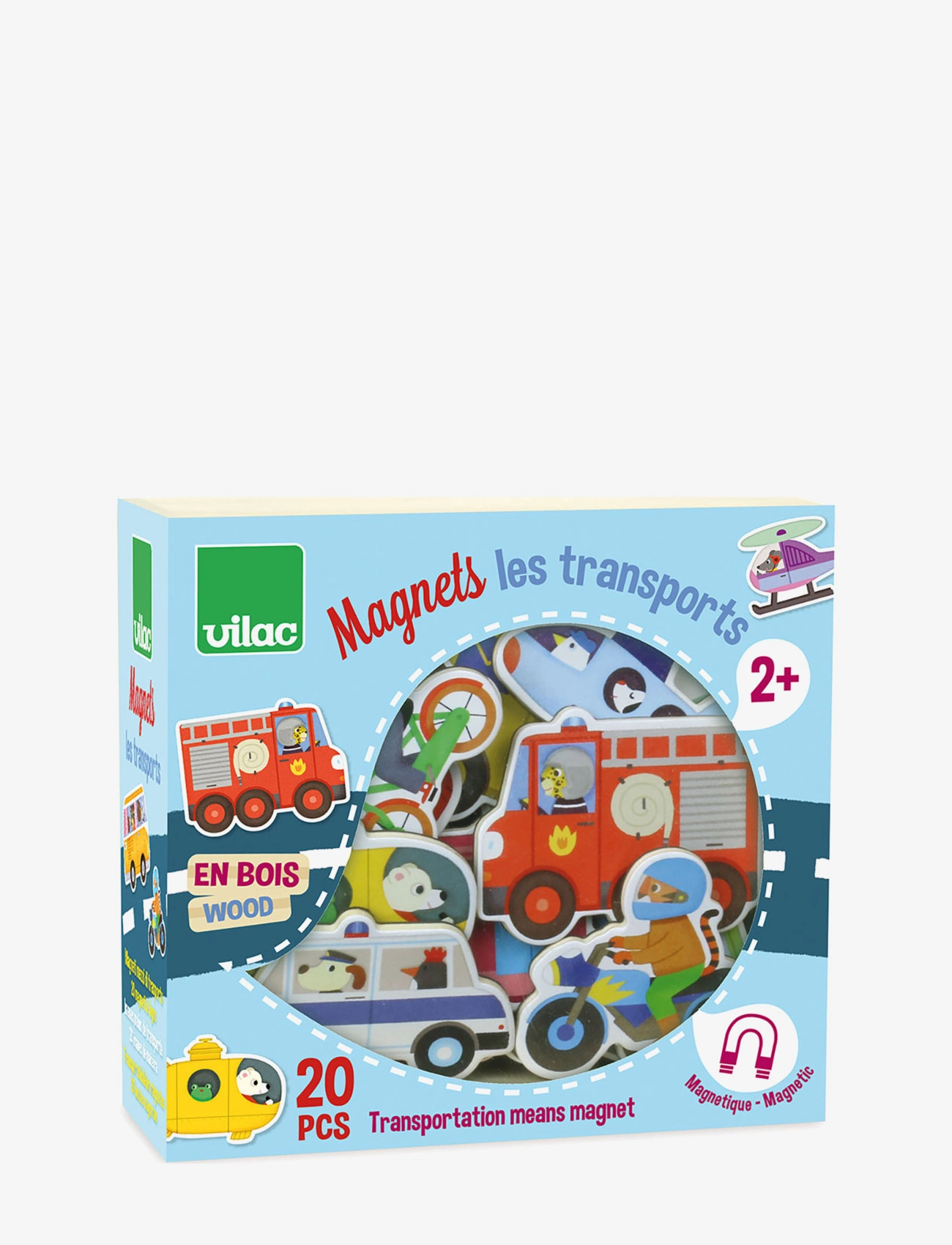 Vilac Magnets Transport Vehicles, One Size, Games, Mehrfarbig/gemustert - Active Kinder