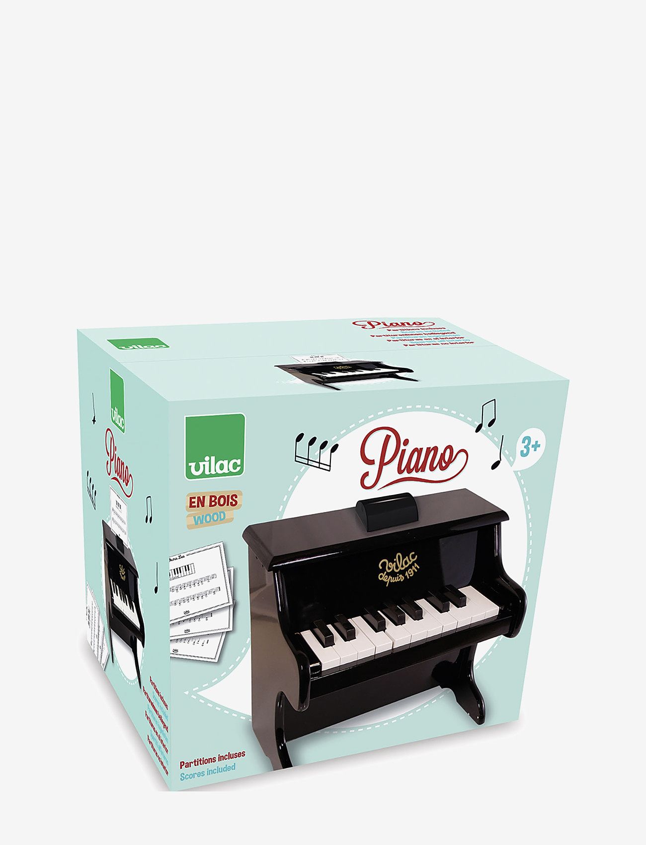 Vilac - Black piano with scores - musical instruments - black - 1