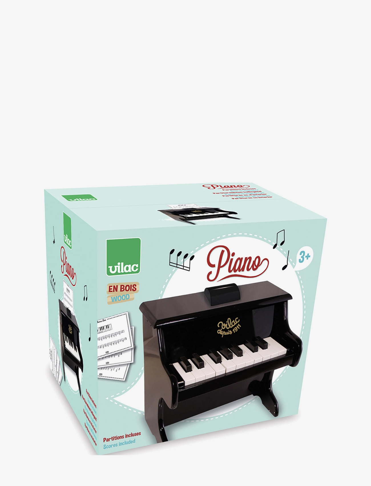 Vilac - Black piano with scores - musikinstrument - black - 1