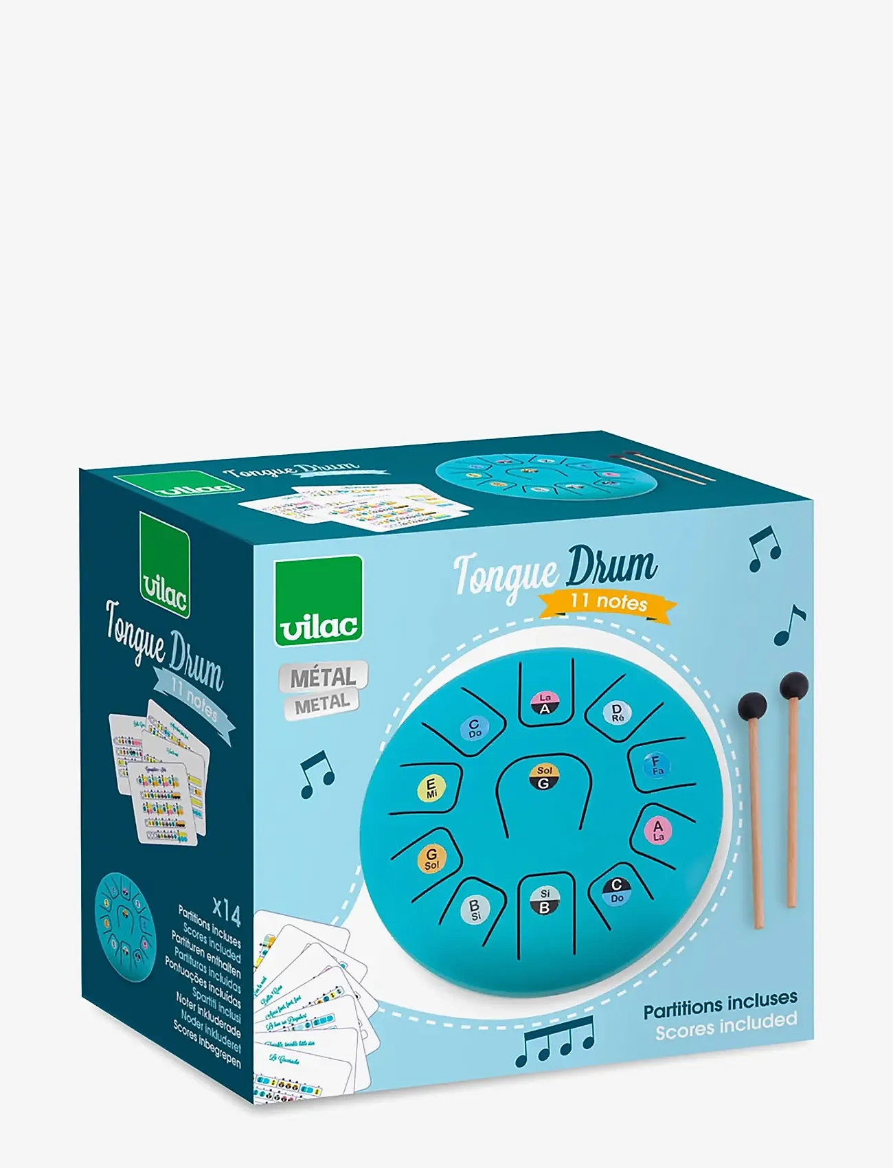 Vilac - Musical Instrument - Tongue Drum 11 Notes - musikinstrument - turquise - 4