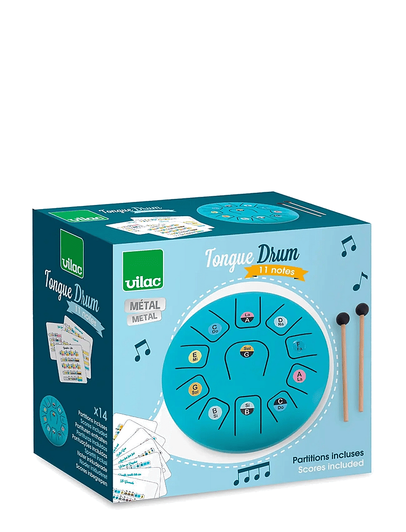 Vilac - Musical Instrument - Tongue Drum 11 Notes - musikinstrument - turquise - 4