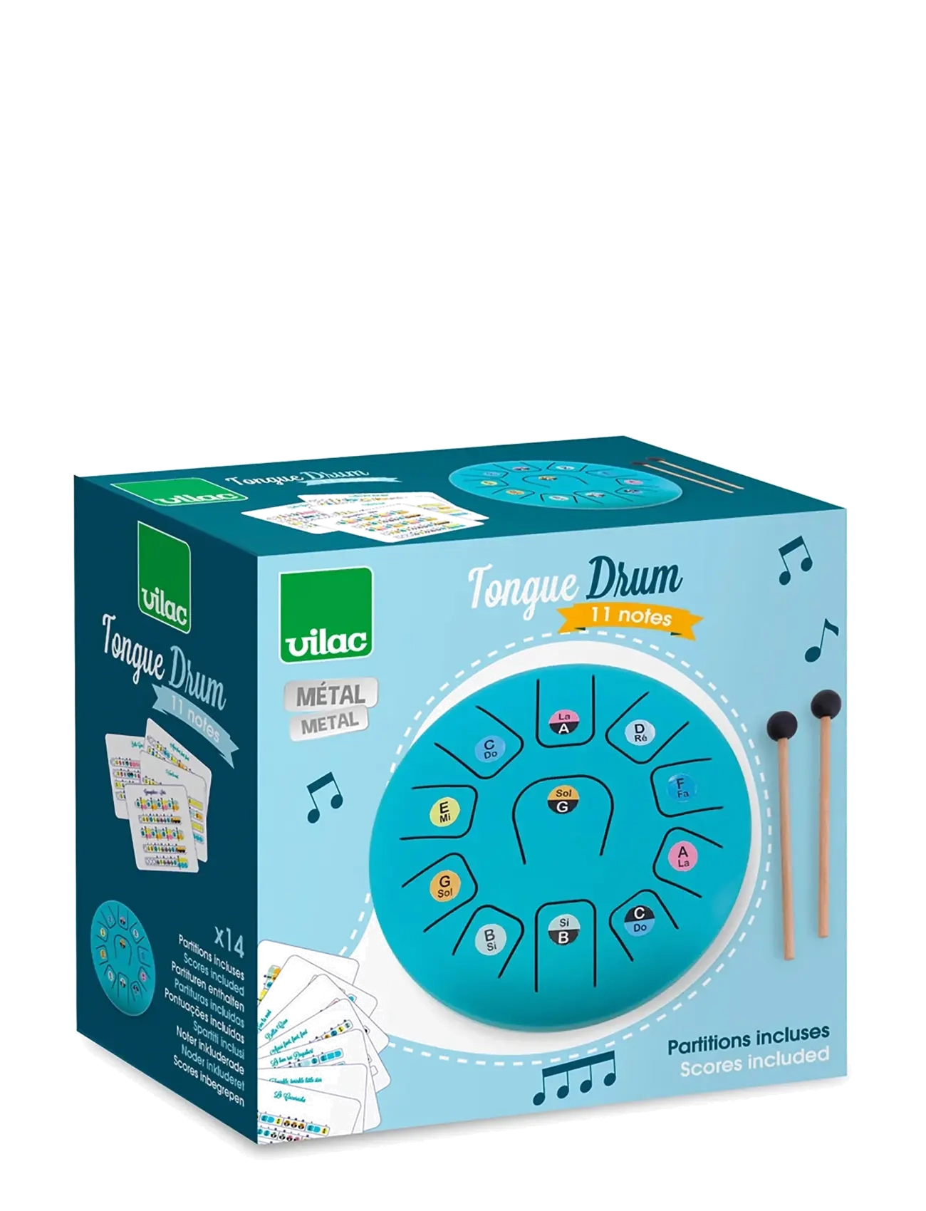 Vilac - Musical Instrument - Tongue Drum 11 Notes - musikinstrumenter - turquise - 4