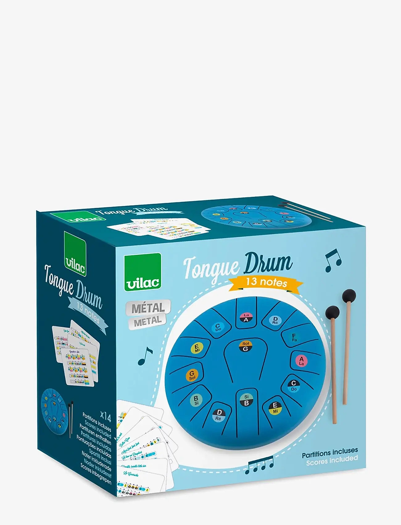 Vilac - Musical Instrument - Tongue Drum 13 Notes - musikinstrument - blue - 4