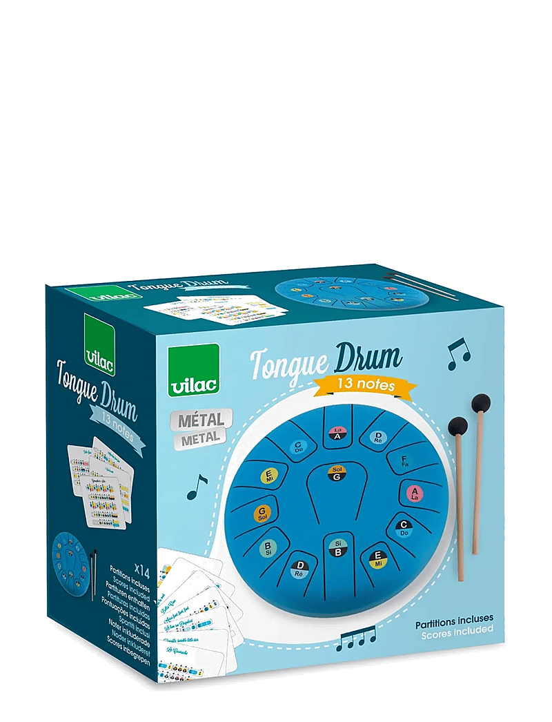 Vilac - Musical Instrument - Tongue Drum 13 Notes - musikinstrument - blue - 4
