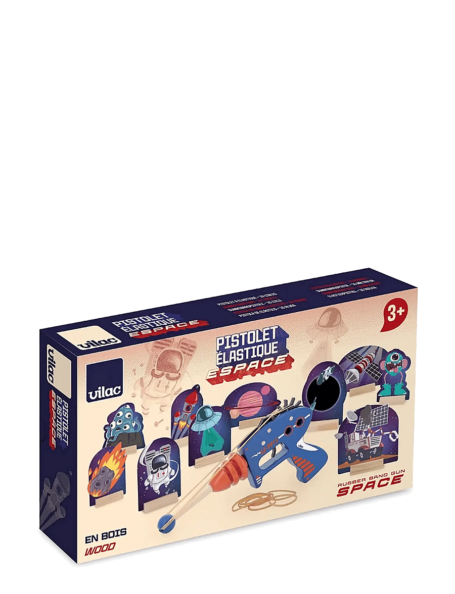 Vilac - Wooden Rubber Band Gun - Space - blasters - blue - 4