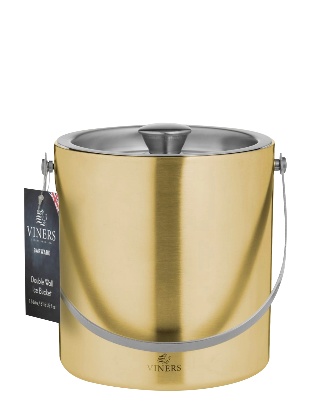 Viners Vin Barware Ice Bucket Double Wall, Isspand, Guld, Str: 1.5 L