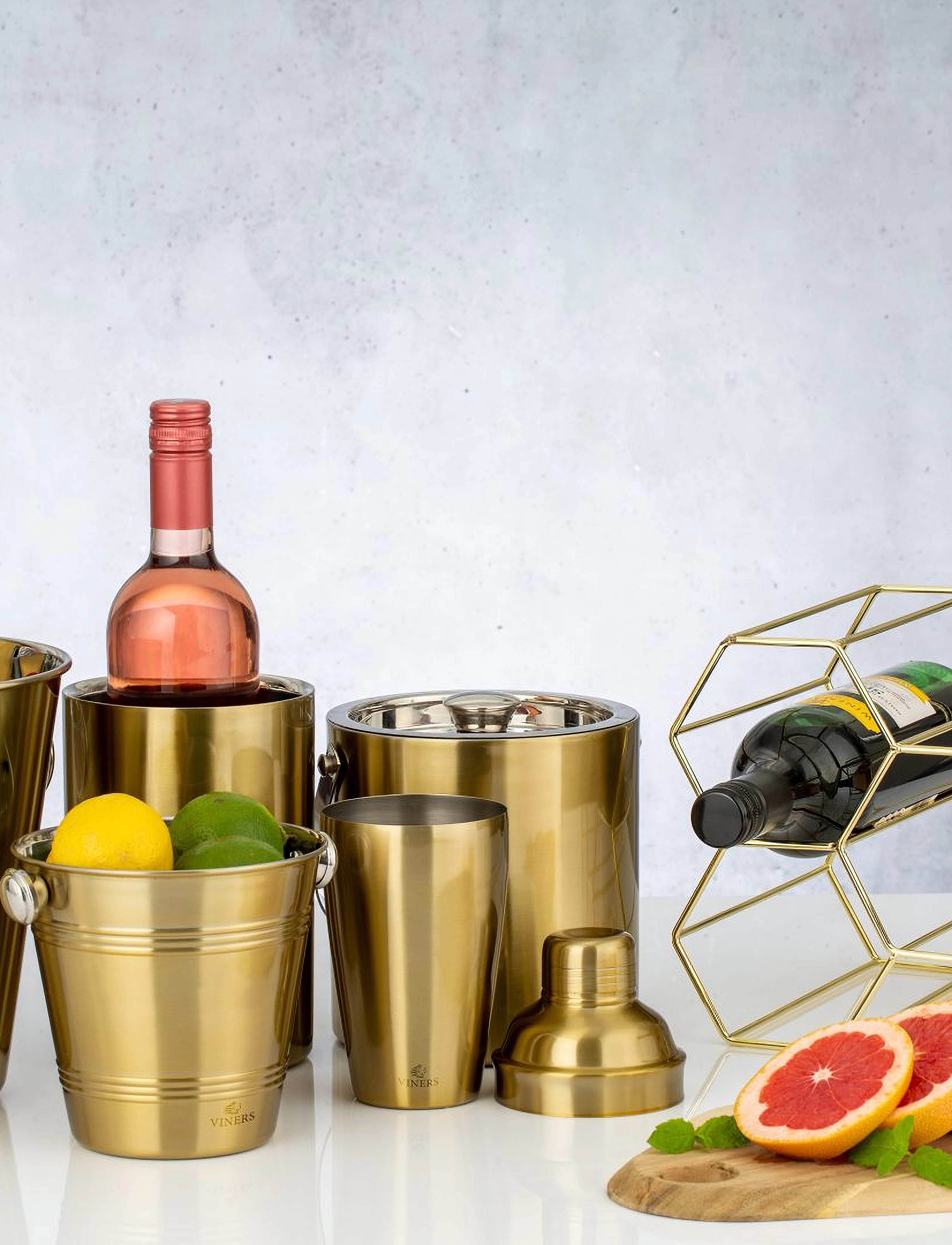Viners - VIN BARWARE ICE BUCKET DOUBLE WALL - isspande - gold - 3