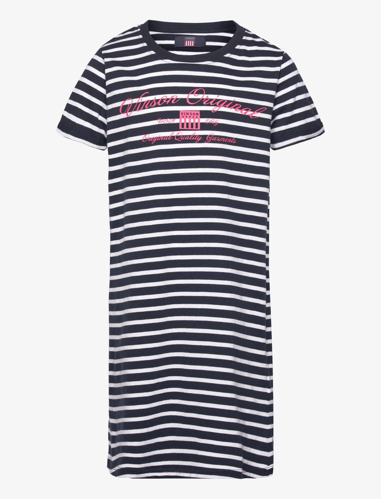 VINSON - VIN Tshirt Dress Mari stripe J - kurzärmelige freizeitkleider - dark sapphire - 0