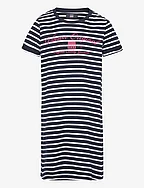 VIN Tshirt Dress Mari stripe J - DARK SAPPHIRE