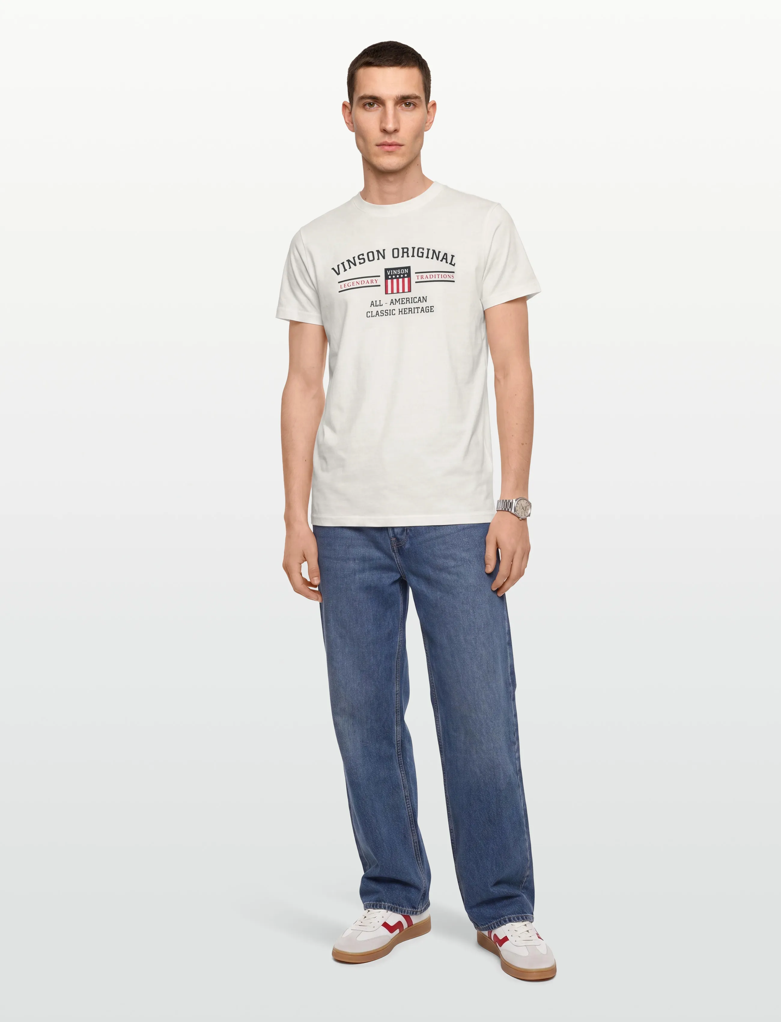 VINSON - VIN T-Shirt Matt Men - laveste priser - cloud dancer - 0