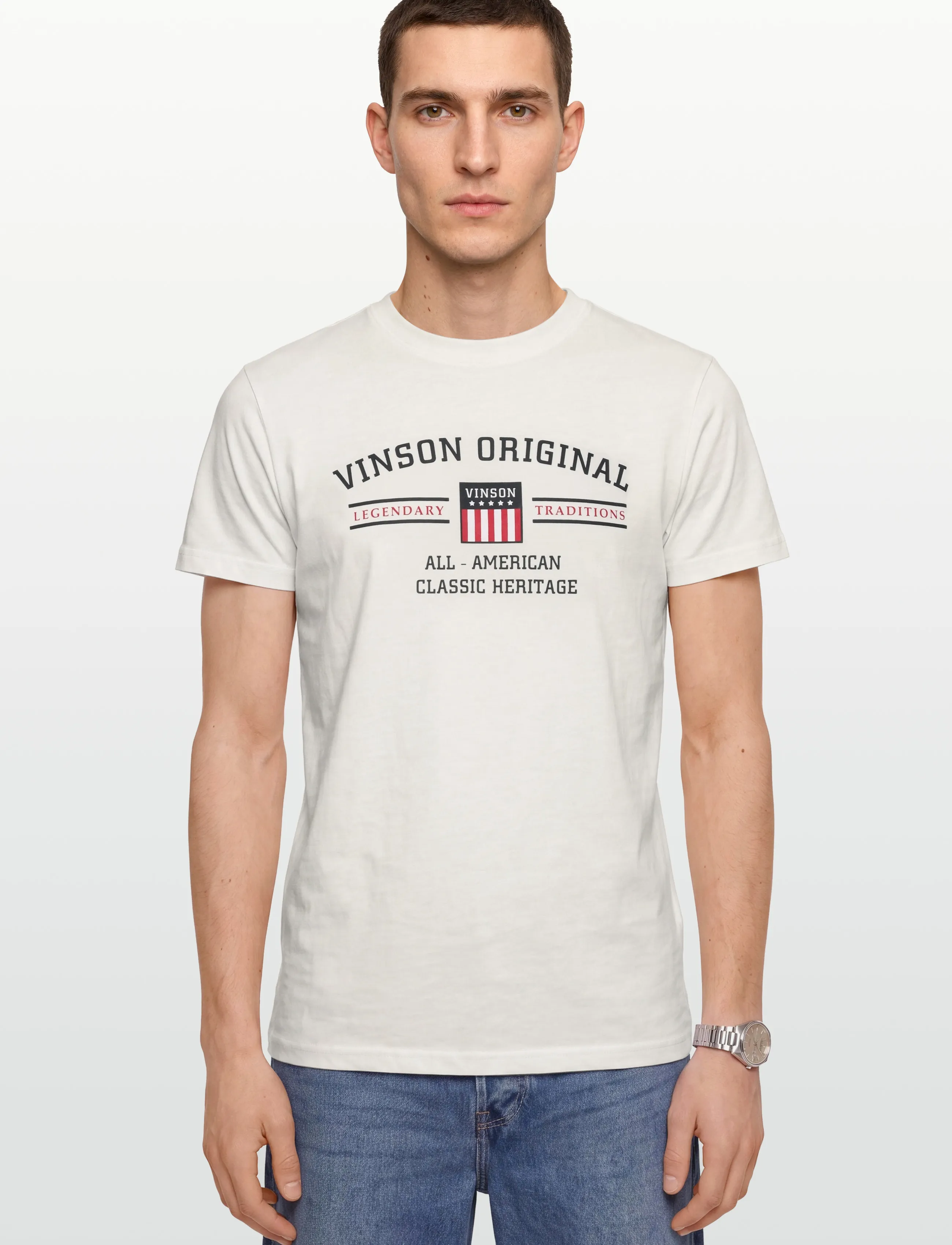 VINSON - VIN T-Shirt Matt Men - laveste priser - cloud dancer - 3