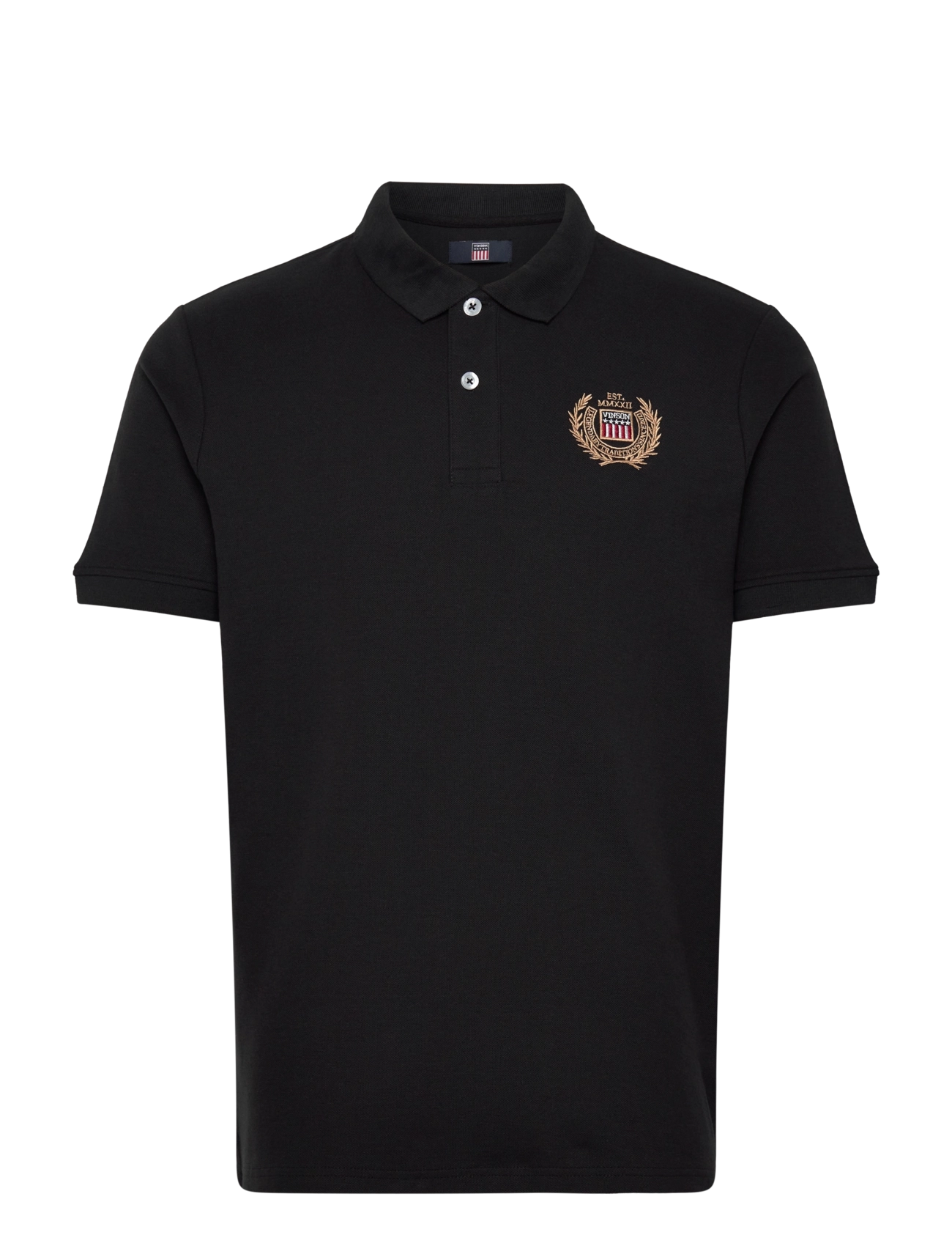 VINSON Luca Reg Cot Vin M Polo Schwarz - L - Herren