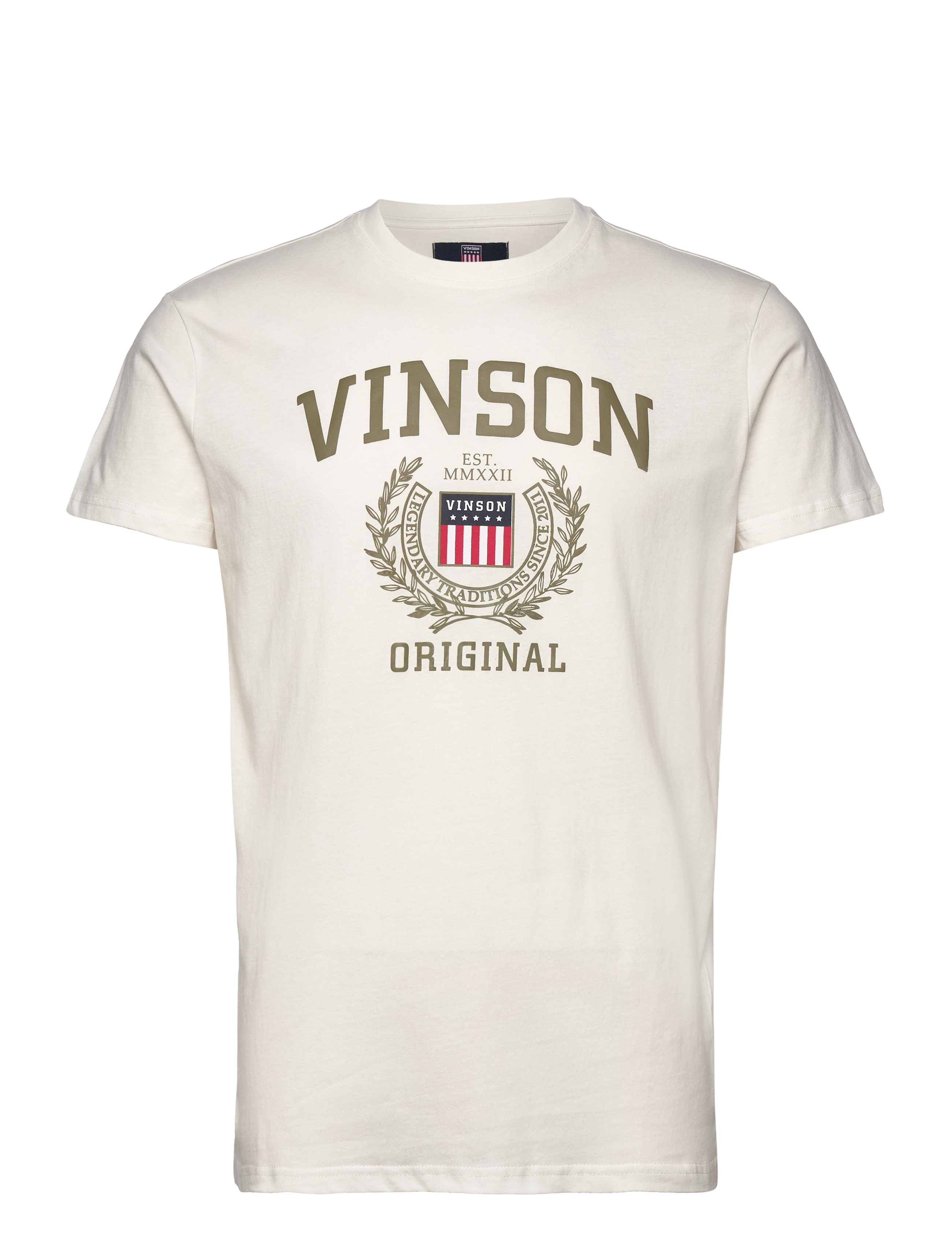 VINSON Kaiser Gold reg sj VIN M TEE - T-shirts - 11-4201TCX CLOUD DANCER / white