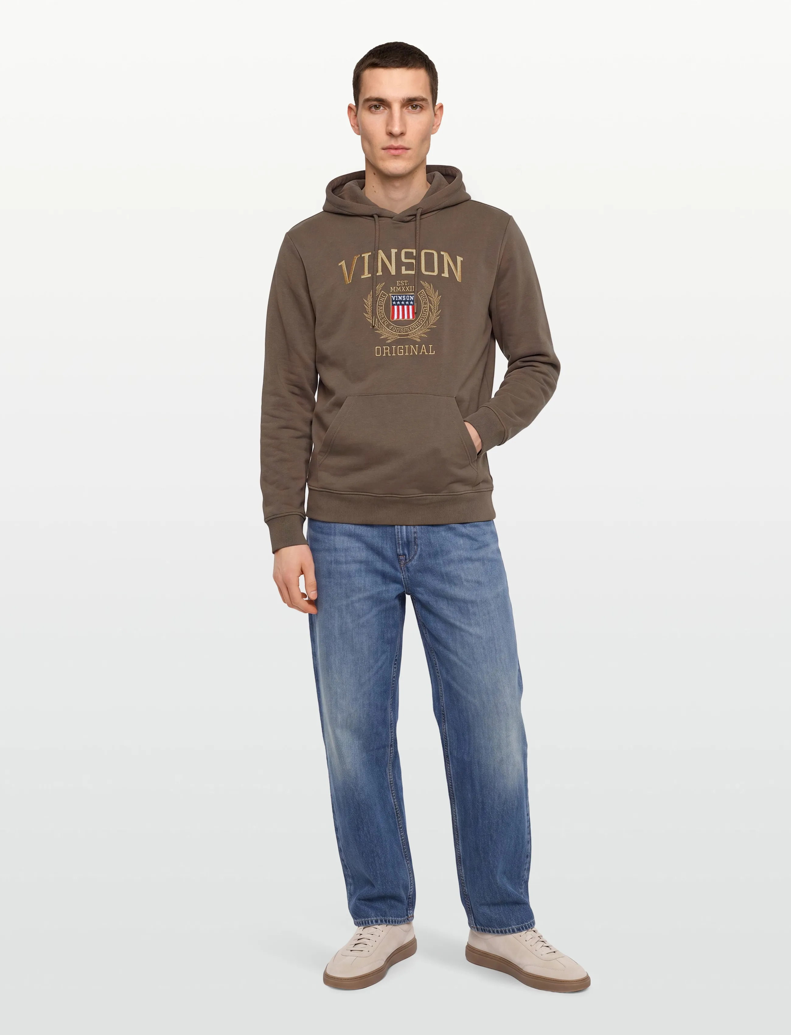 VINSON - Kris GOLD EMB cot pe VIN M SW - sweatshirts - walnut - 0