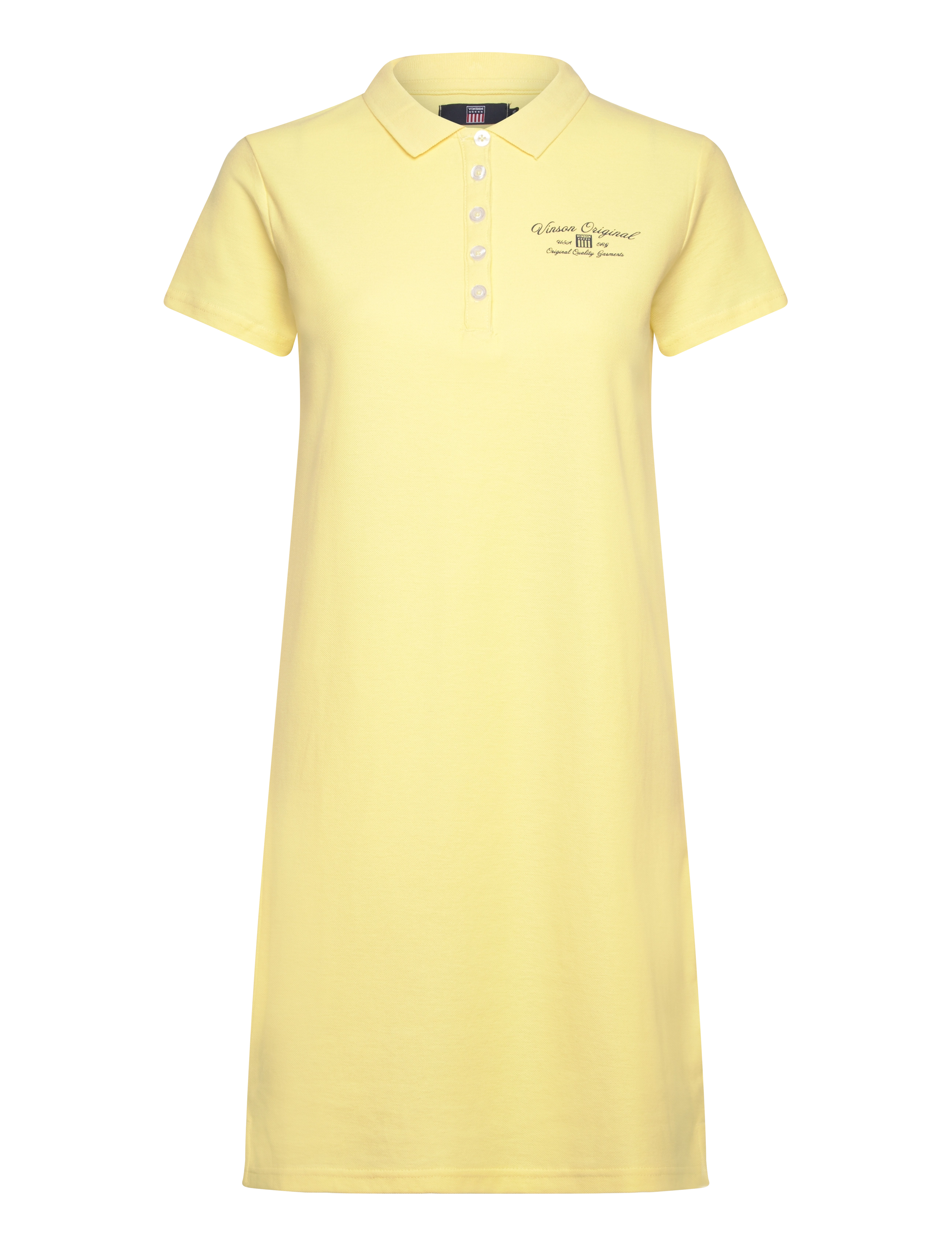 VINSON Kate reg kn cot VIN W DRESS - Klänningar - 12-0711TCX LEMON MERINGUE / yellow