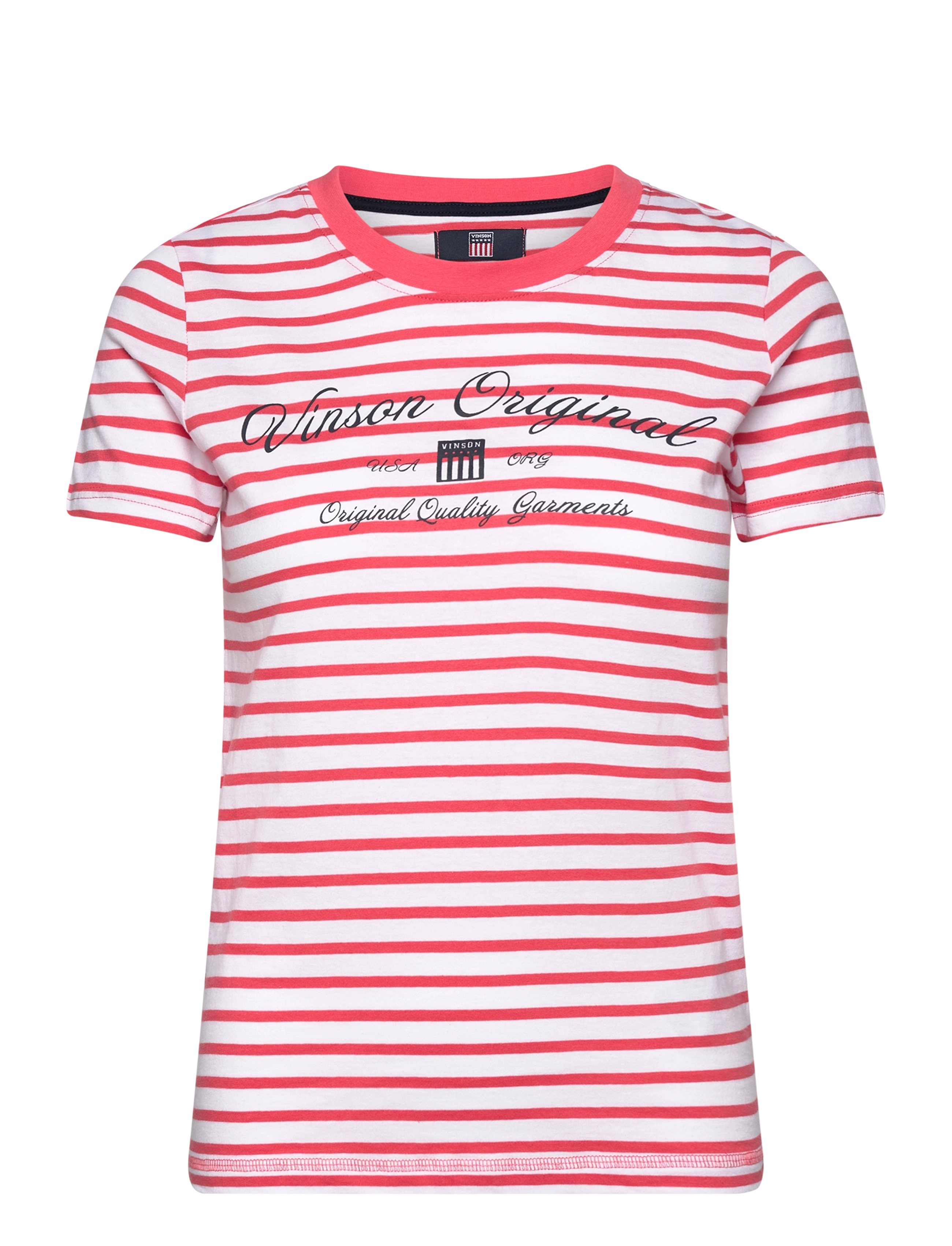 VINSON Layla striped reg sj VIN W TEE - Kläder - 17-1647TCX DUBARRY / red