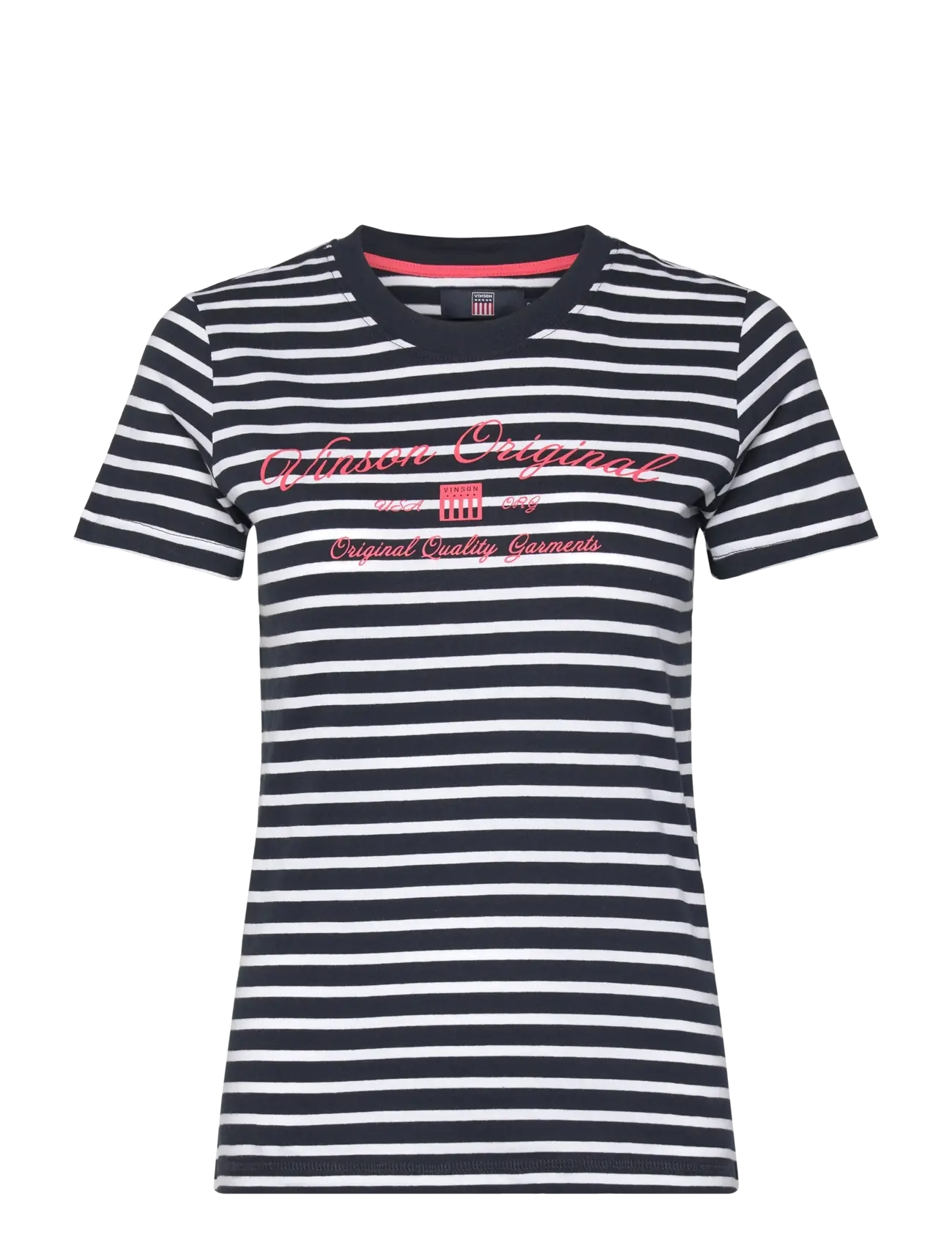 VINSON Layla Gestreift Reg Sj Vin W Tee Schwarz - S - Damen