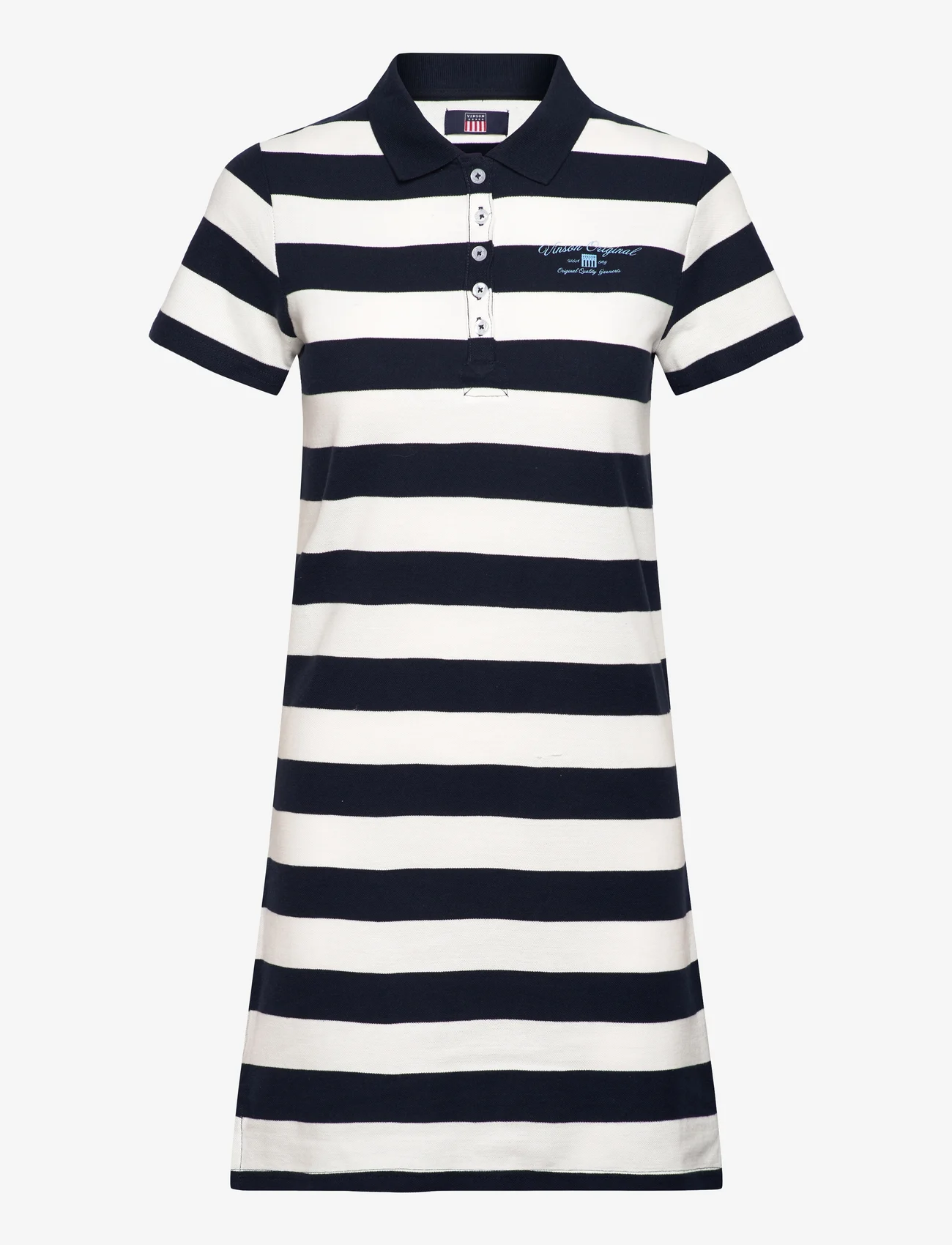VINSON - Kate striped reg kn cot VIN W - t-shirt jurken - dark sapphire - 0