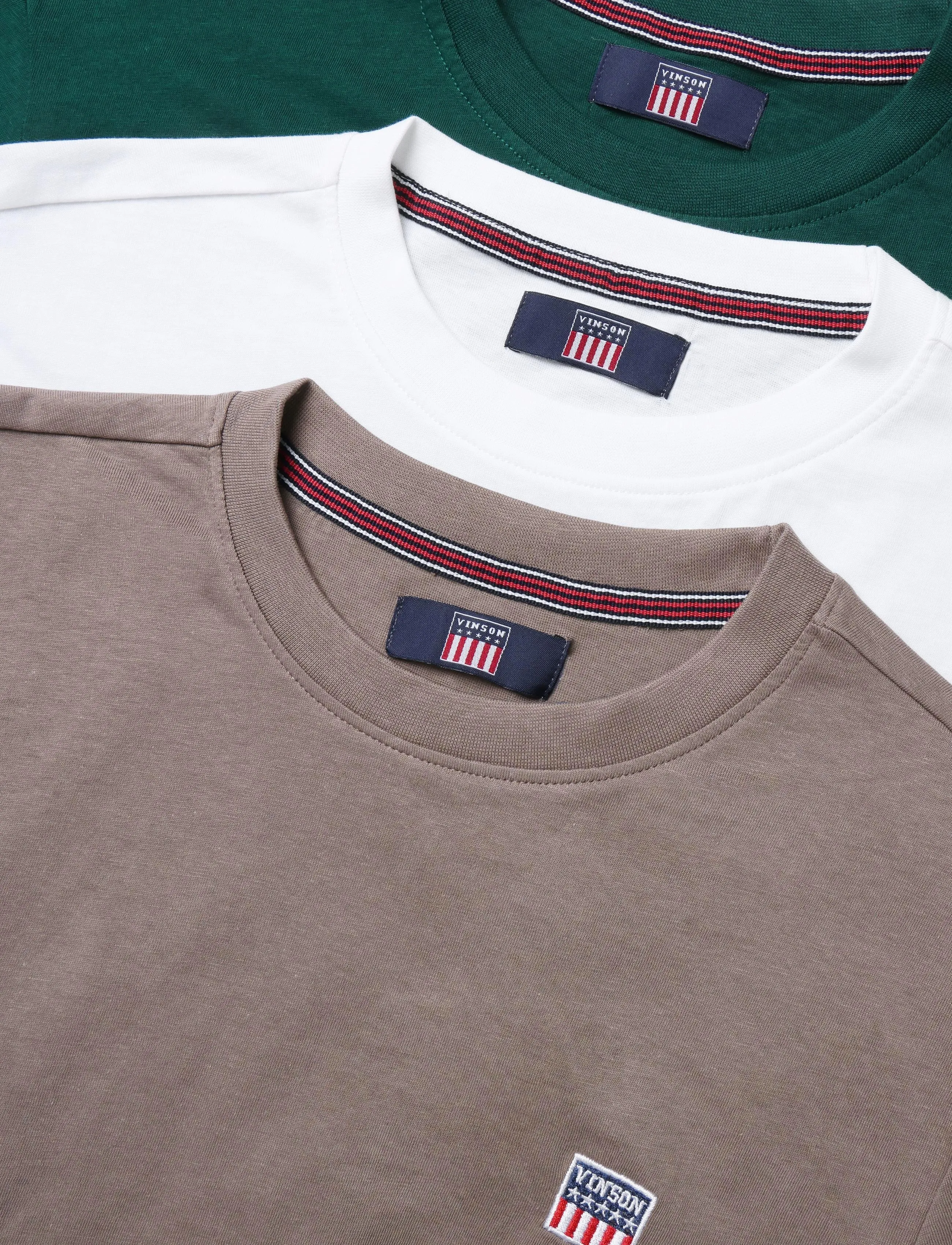 VINSON - VIN 3 Pack T-Shirt Massimo Men - efterårstøj - walnut/botanical/cloud dancer - 2