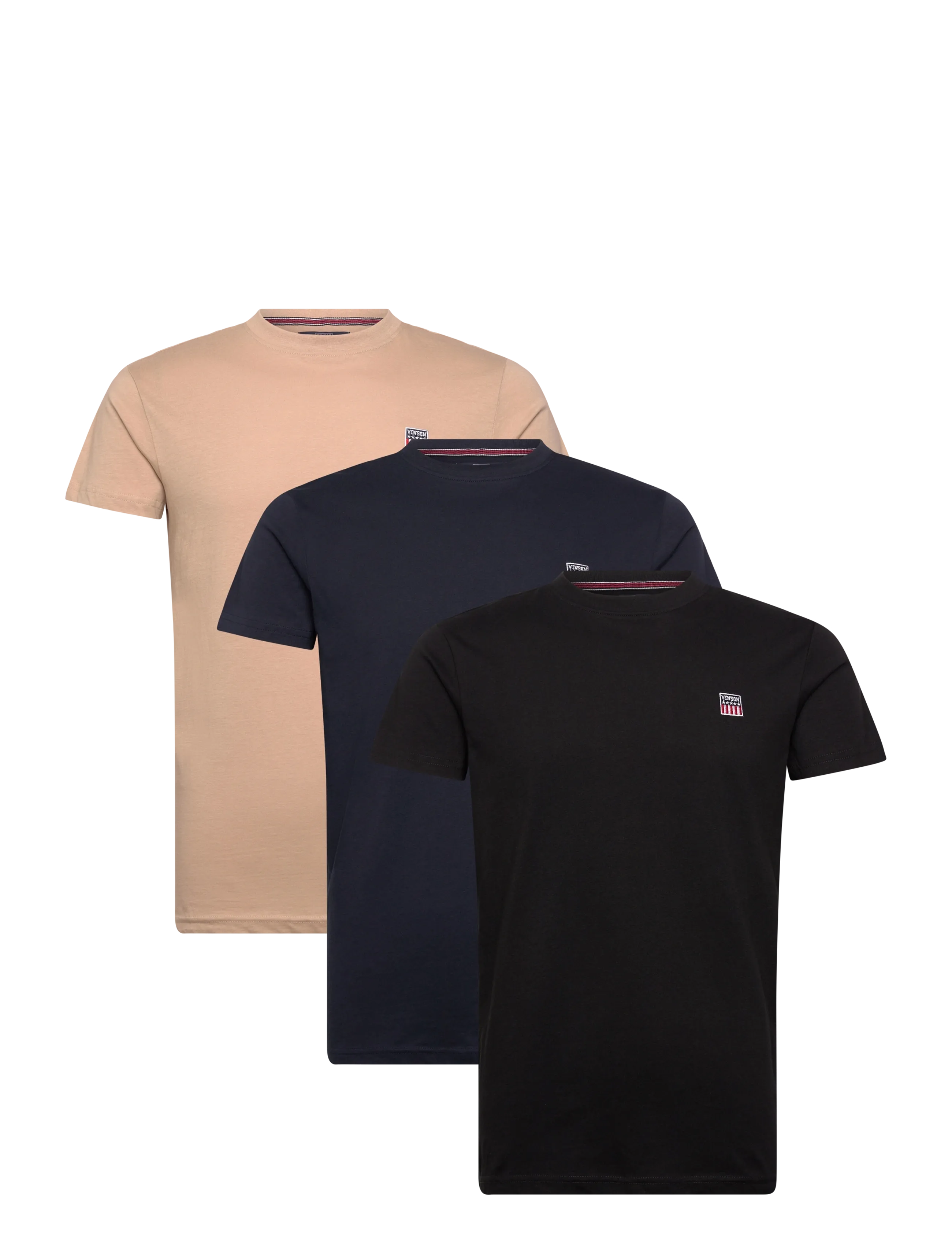VINSON VIN 3 Pack T-Shirt Massimo Men - Kläder - TAPSHOE/DARKS/HUMUS / multi