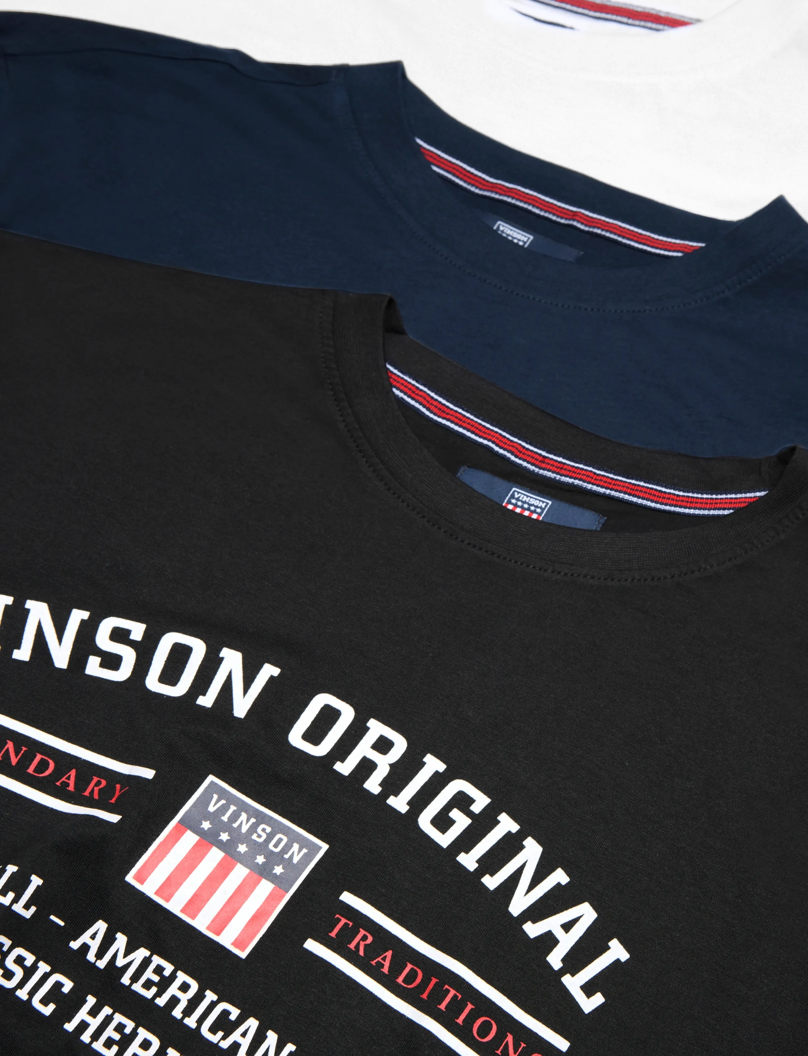 VINSON - VIN 3-pack T-Shirt Matt Men - efterårstøj - tap shoe/bright white/dark sap - 2