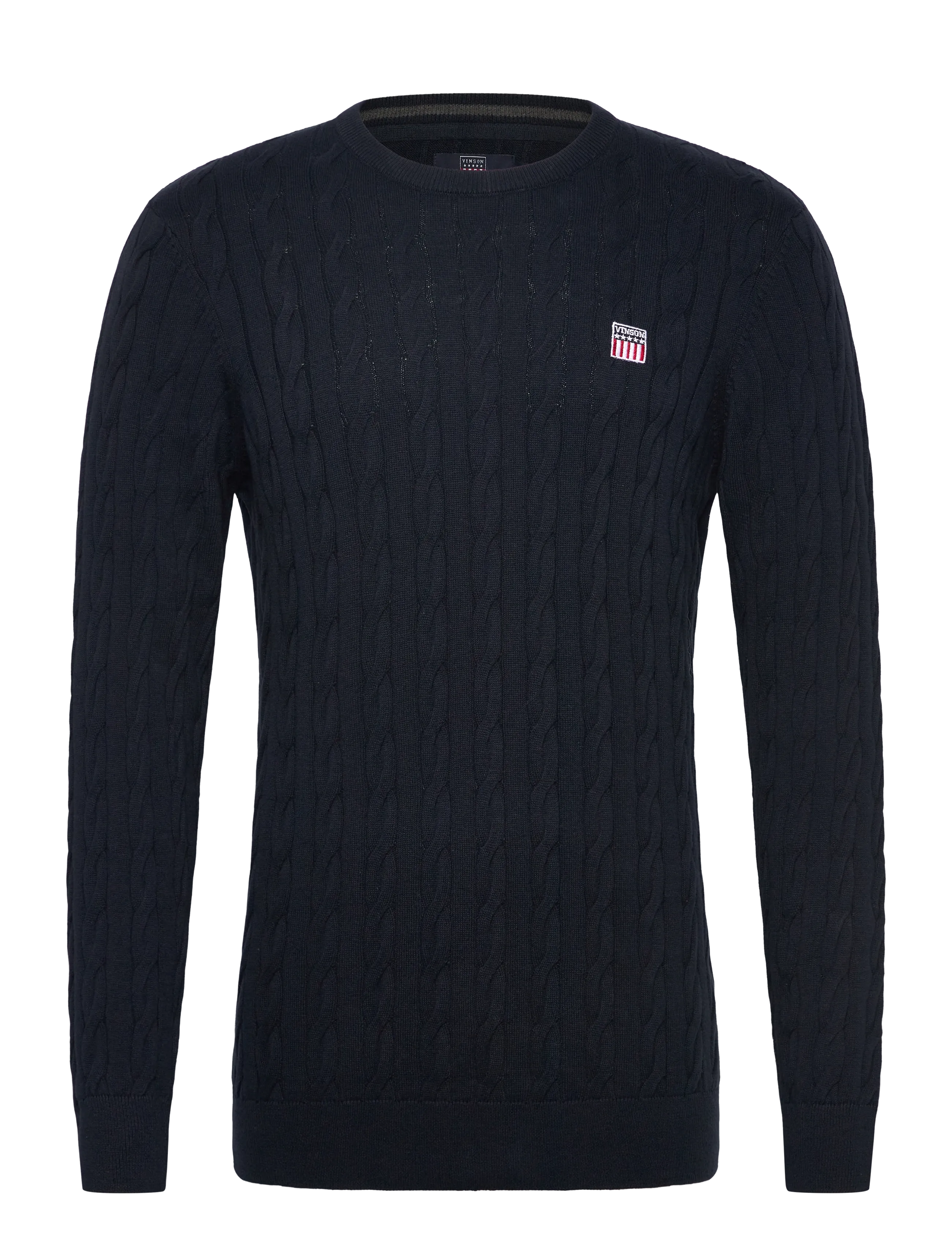 VINSON Grant Reg Cw Cot Vin M Knit Navy - L - Herren
