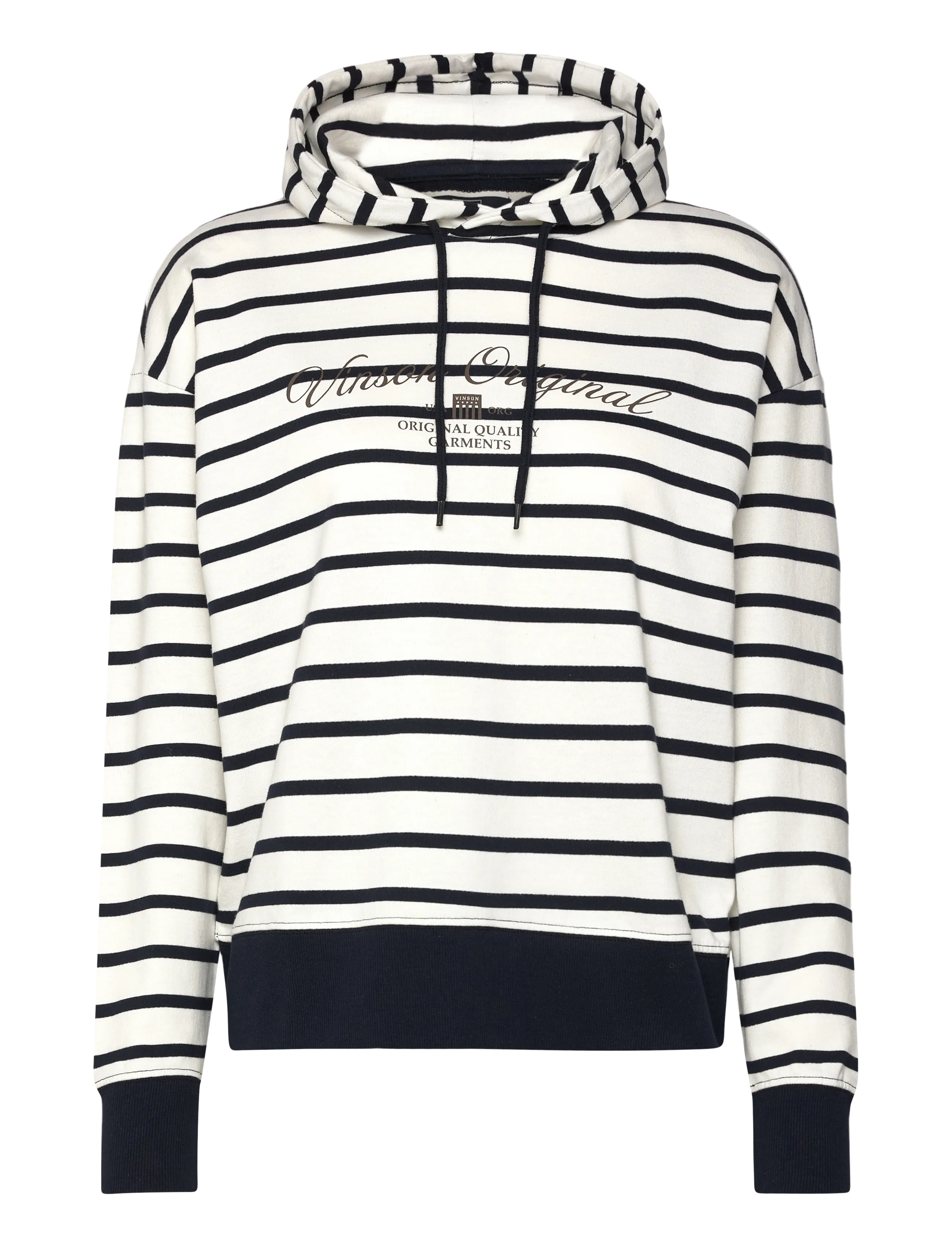 VINSON Gwen reg lo vin w sw - Kapuzenpullover - 19-4020 DARK SAPPHIRE STRIPED / cream