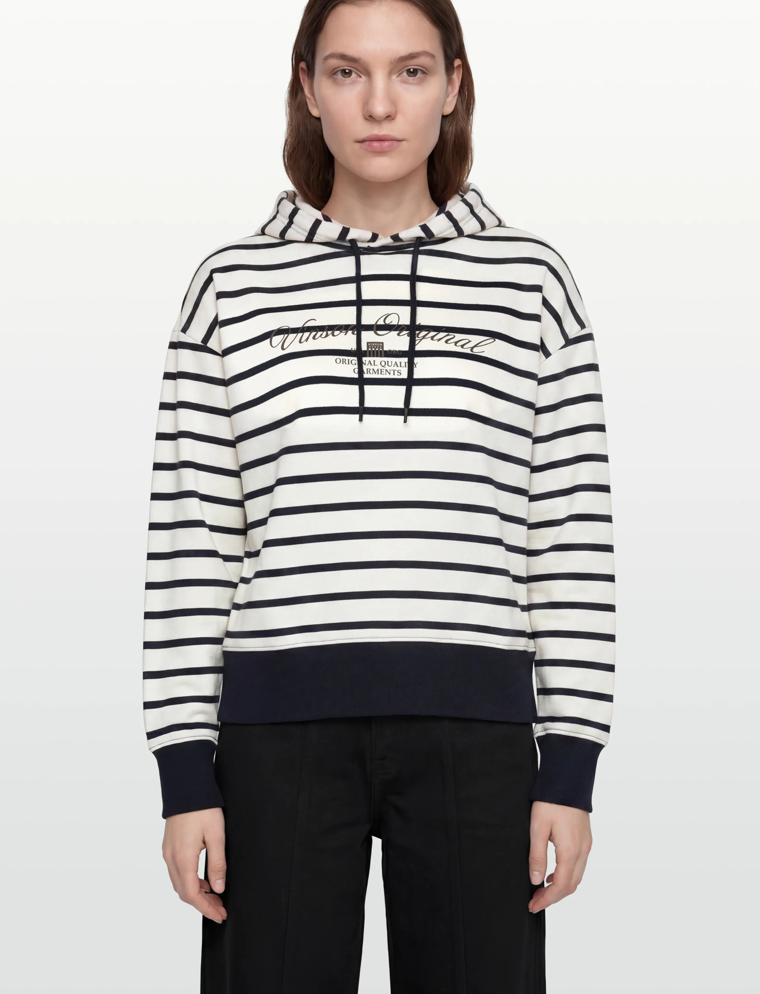 VINSON - Gwen reg lo vin w sw - kapuutsiga dressipluusid - 19-4020 dark sapphire striped - 3