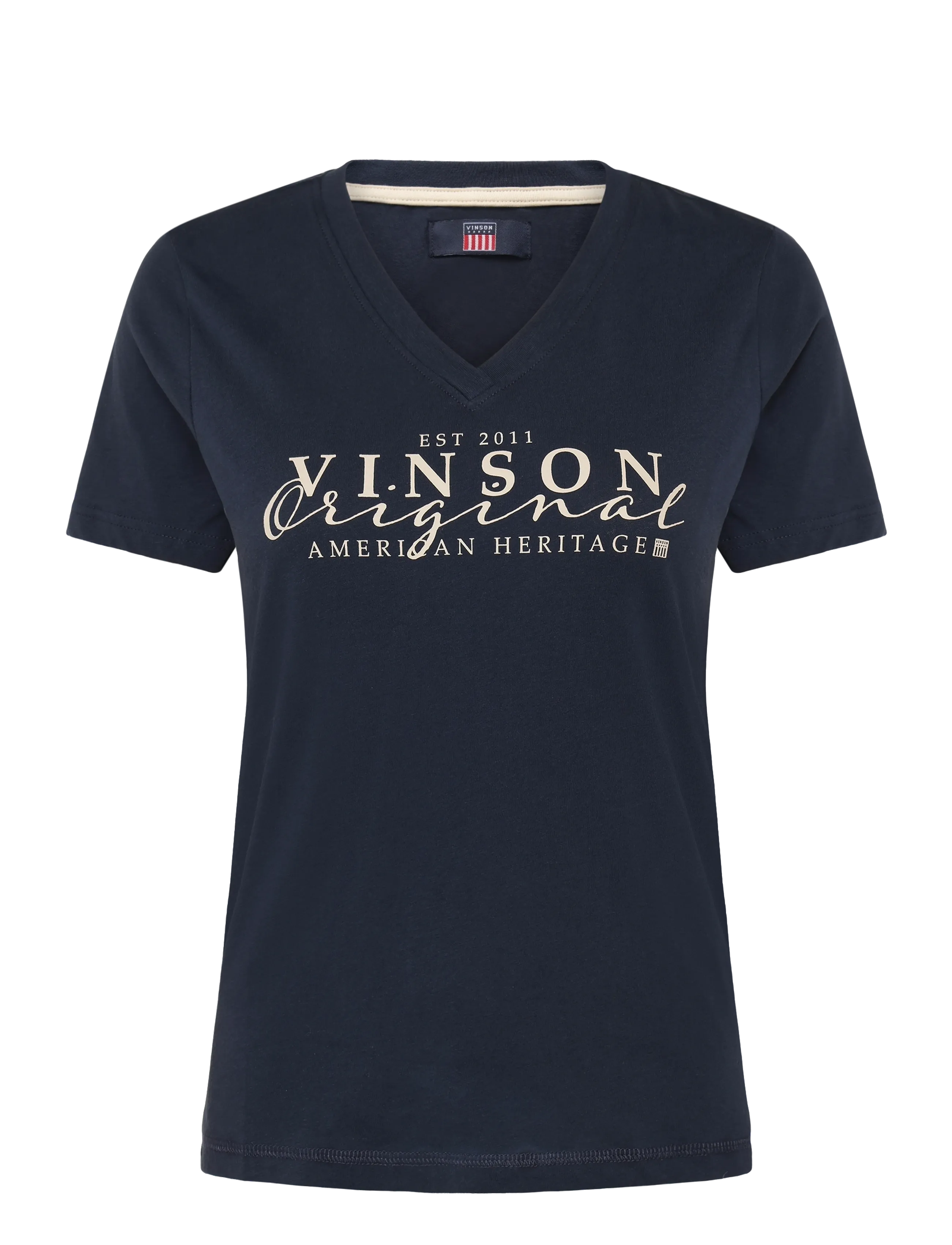 VINSON Gilli reg cot sj vin w tee - T-shirts & tops - DARK SAPPHIRE / navy