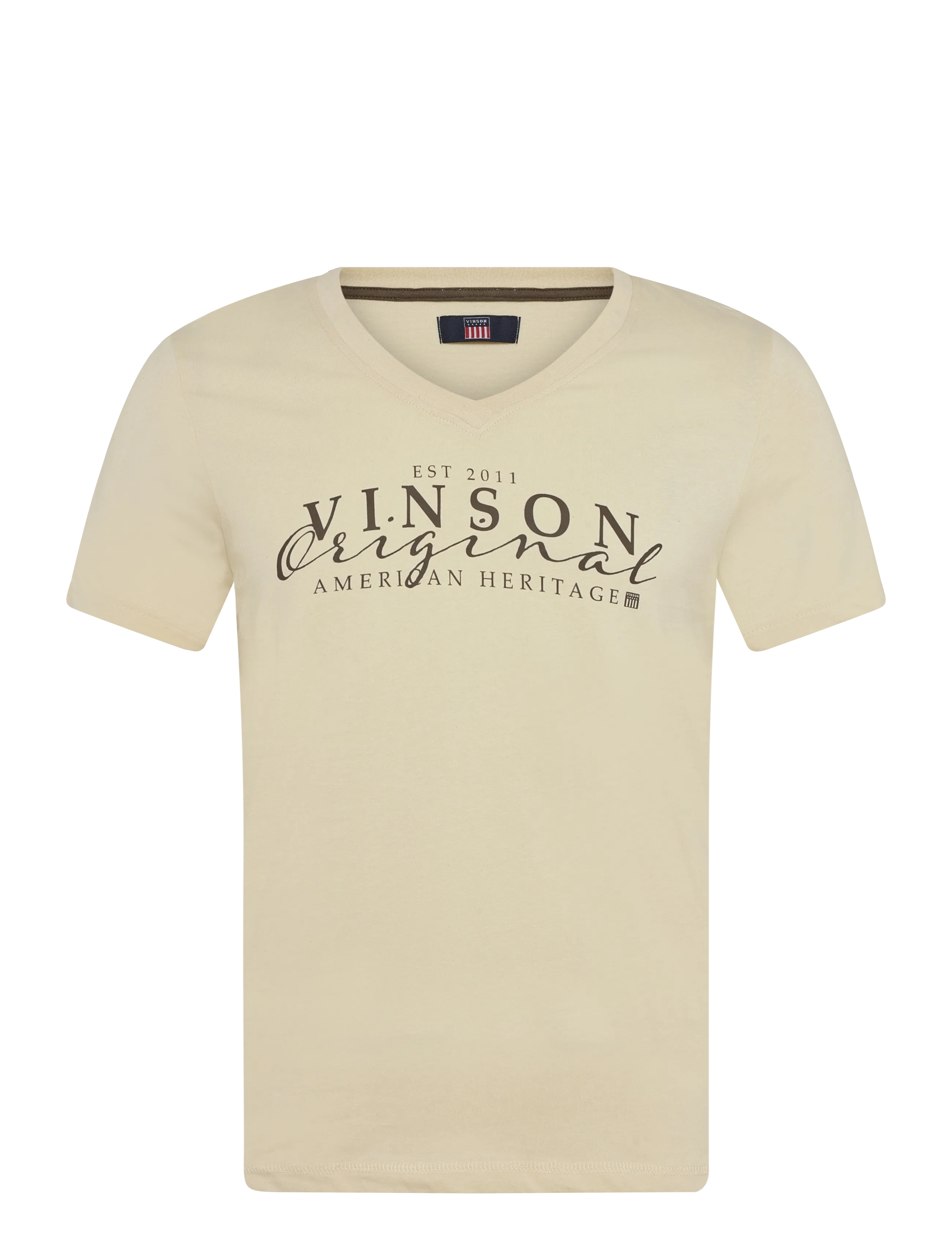 VINSON Gilli Reg Cot Sj Vin W Tee Beige - L - Damen