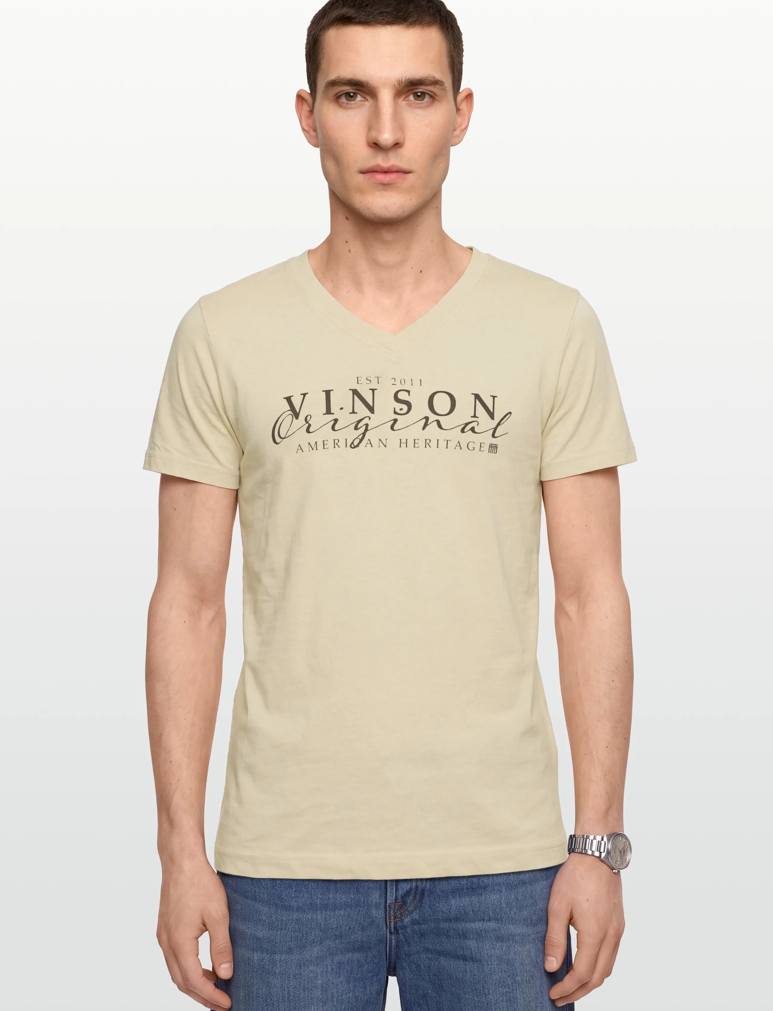 VINSON - Gilli reg cot sj vin w tee - laveste priser - parchment - 3