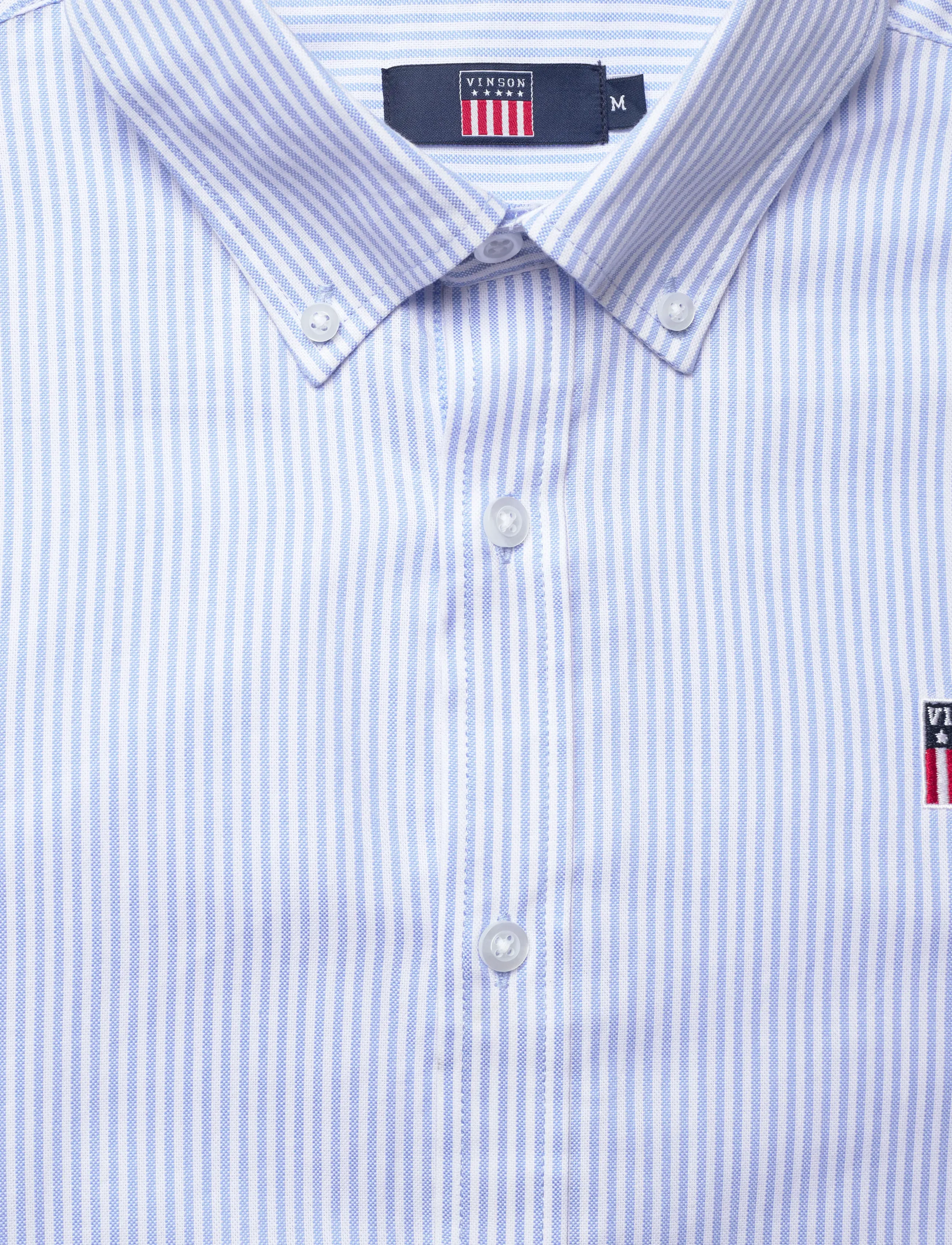VINSON - Pedro reg cot vin m shirt - laveste priser - light blue stripe - 2