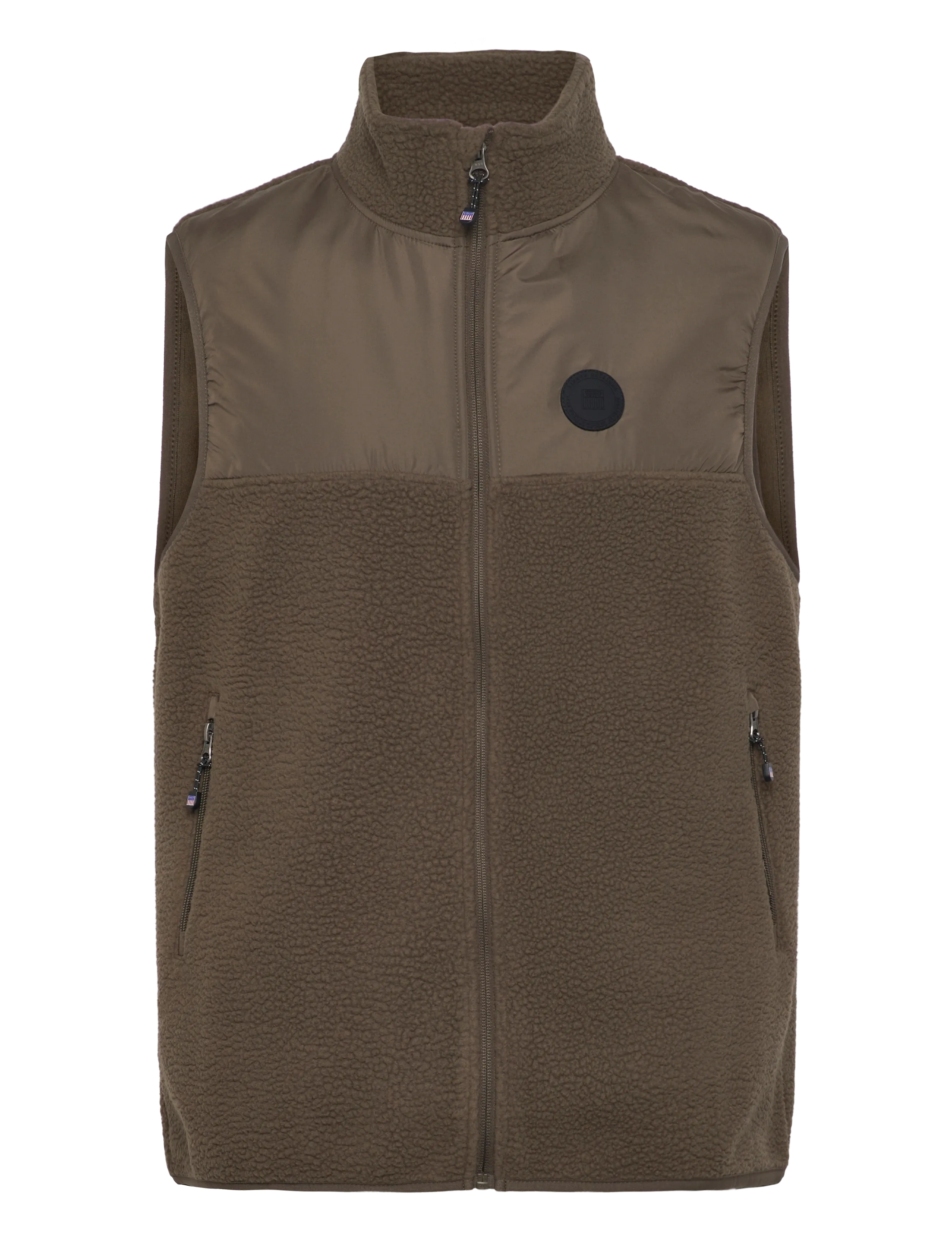 VINSON SAMMIE FLEECE VEST VIN M OTW - Kläder - 19-0823TCX CROCODILE / khaki/green