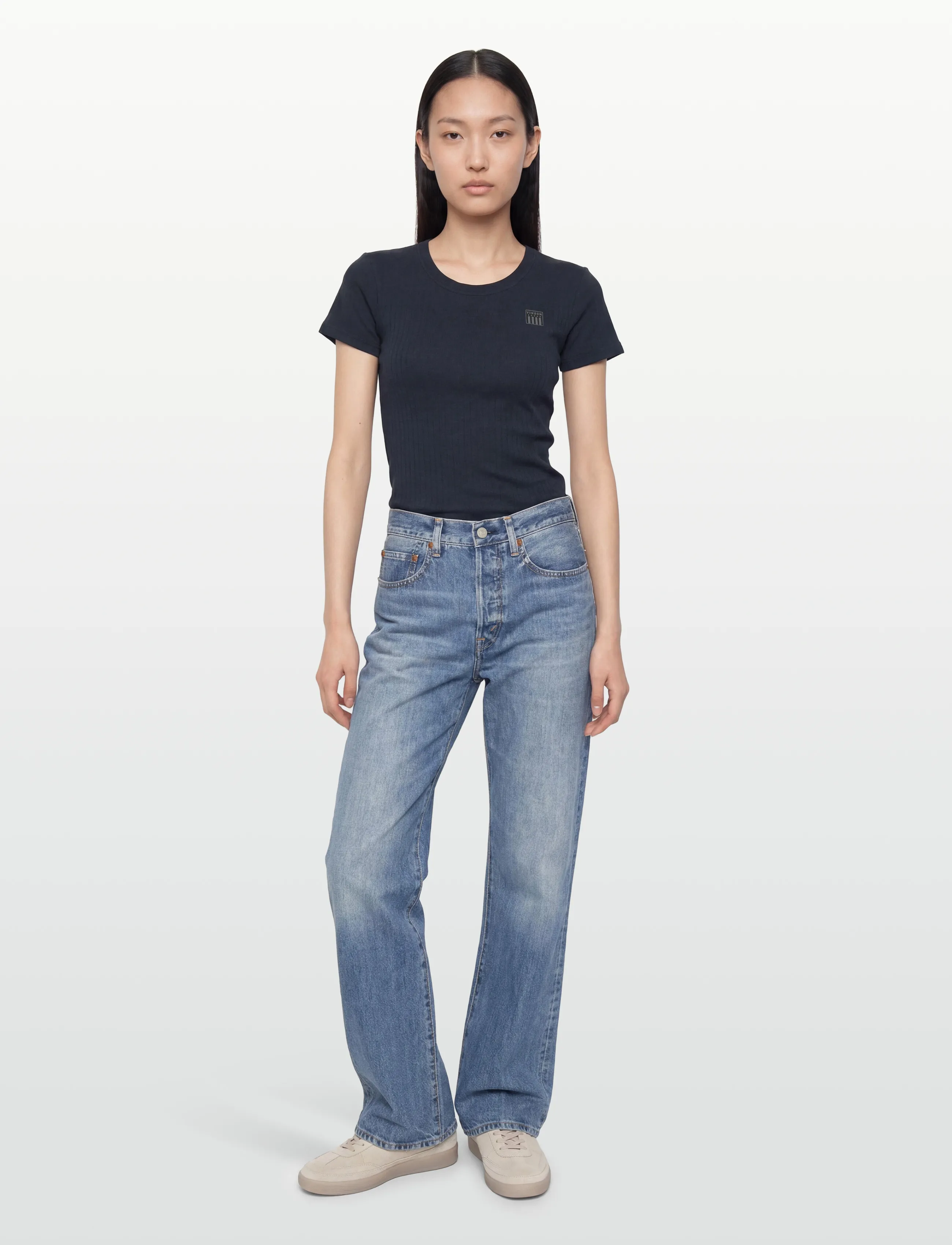 VINSON SUSAN REG COT VIN W TEE - T-särgid ja alussärgid - 19-4020TCX DARK SAPPHIRE / navy