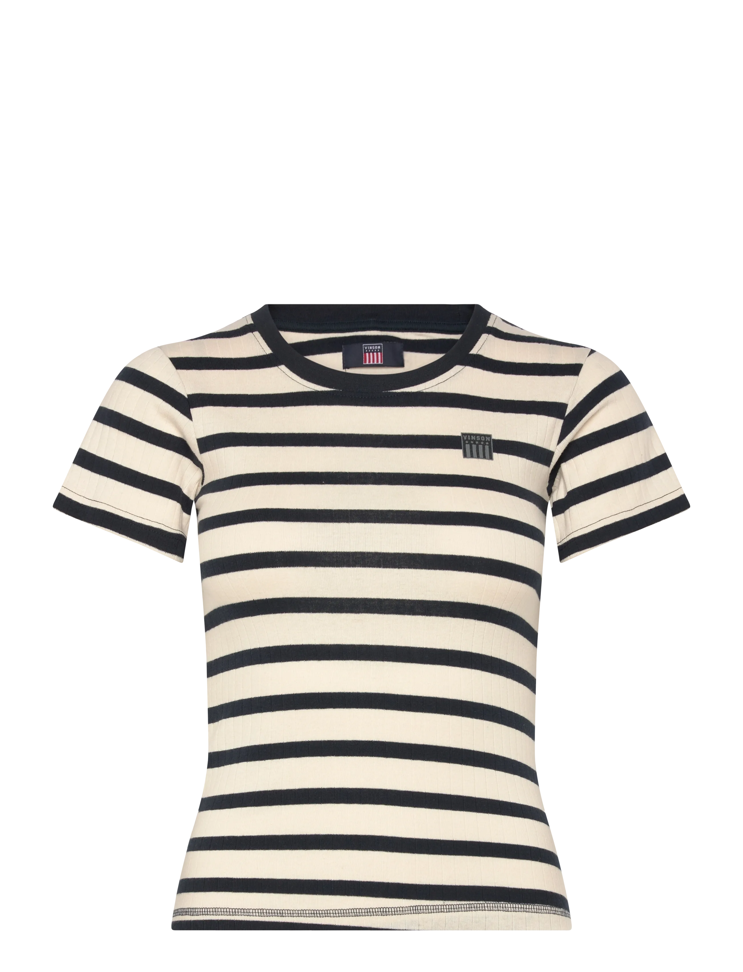 VINSON Susan Strp Reg Vin W Tee Schwarz - L - Damen