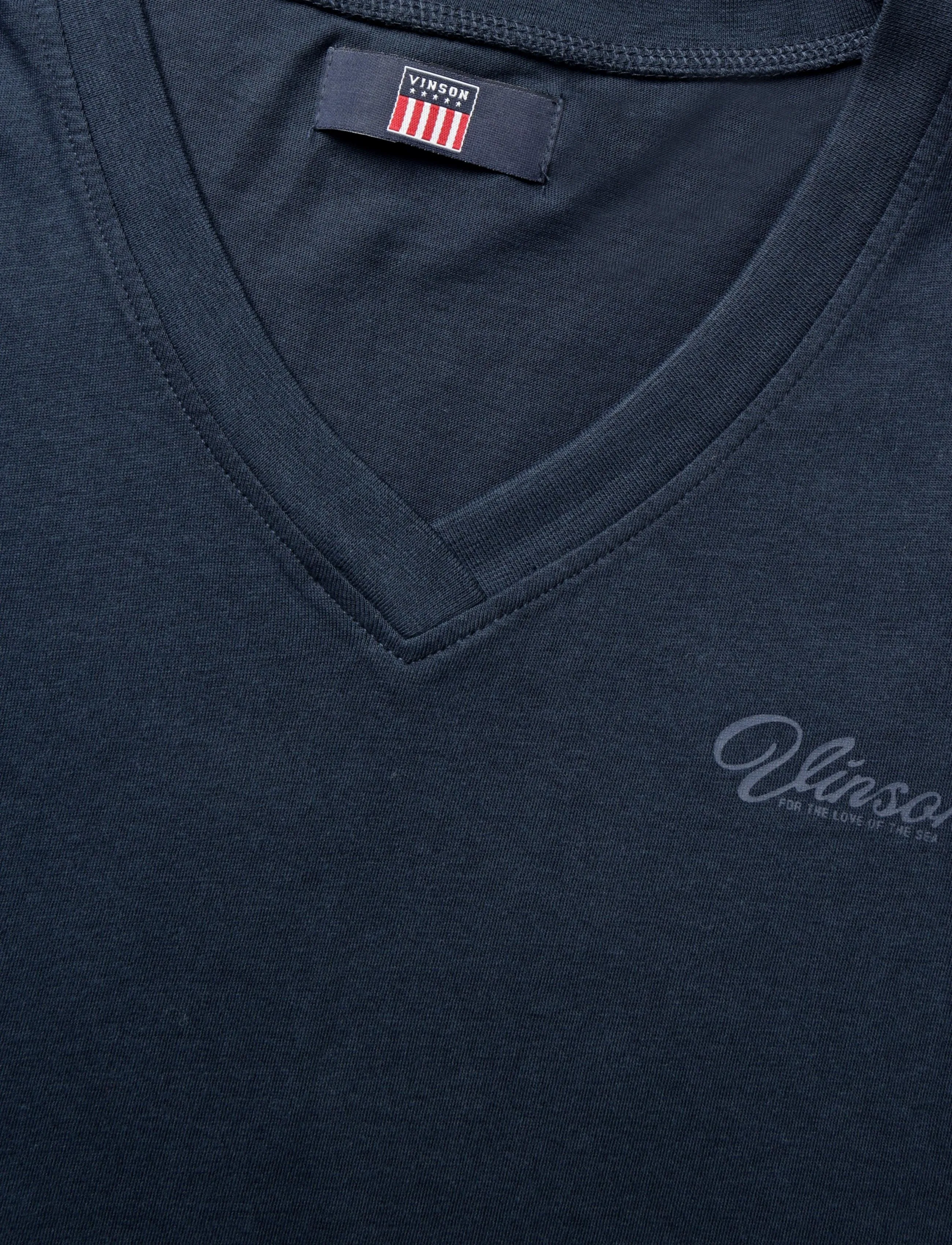 VINSON - VWHERA TOP SHS V-NECK JRS - sügisesed riided - dark sapphire - 2