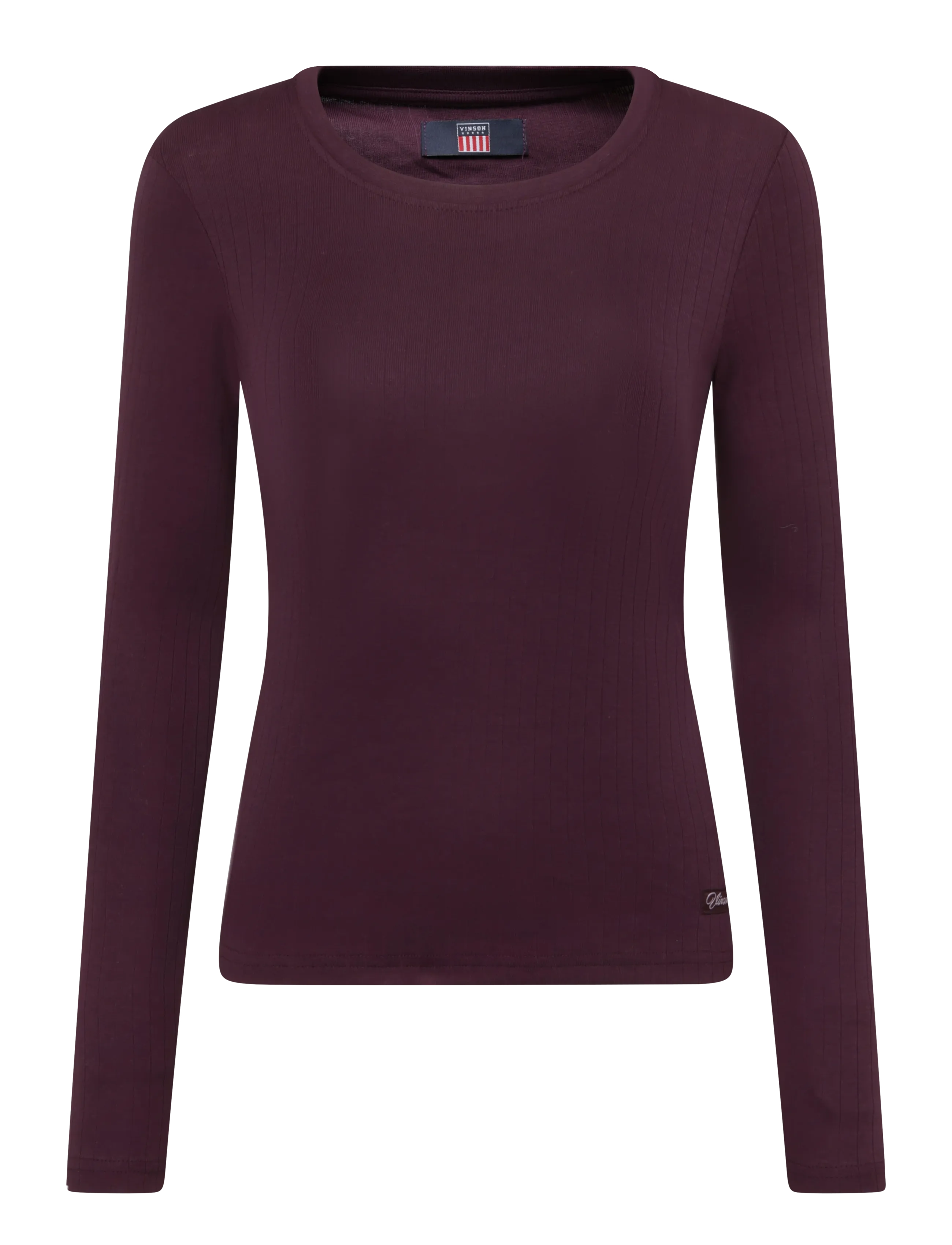VINSON VWHELENA TOP LS RIB - Vinson - BLACKBERRY WINE / burgundy