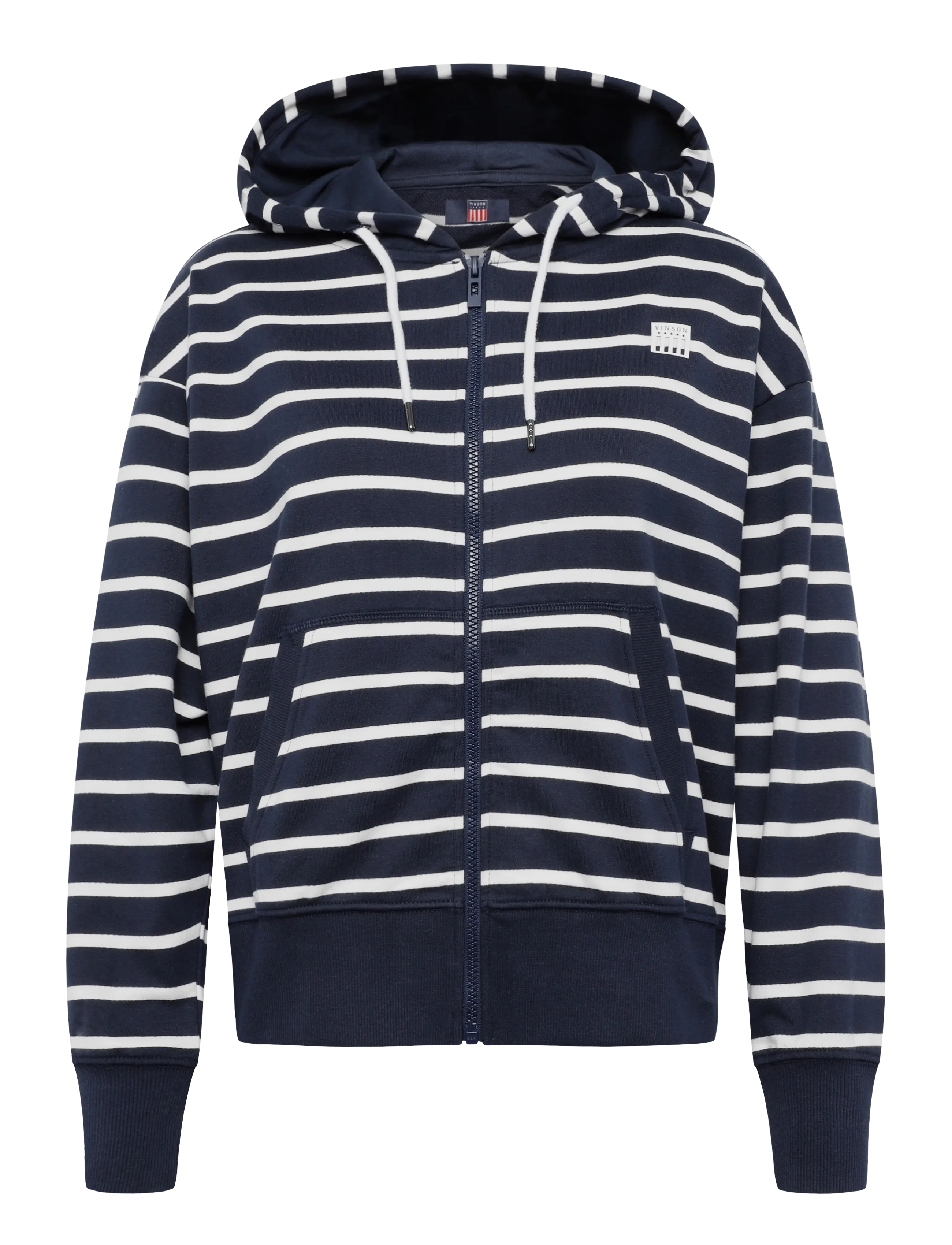 VINSON VWHOPE TOP LOOSE ZIP SWT - Vinson - DARK SAPPHIRE STRIPED / navy