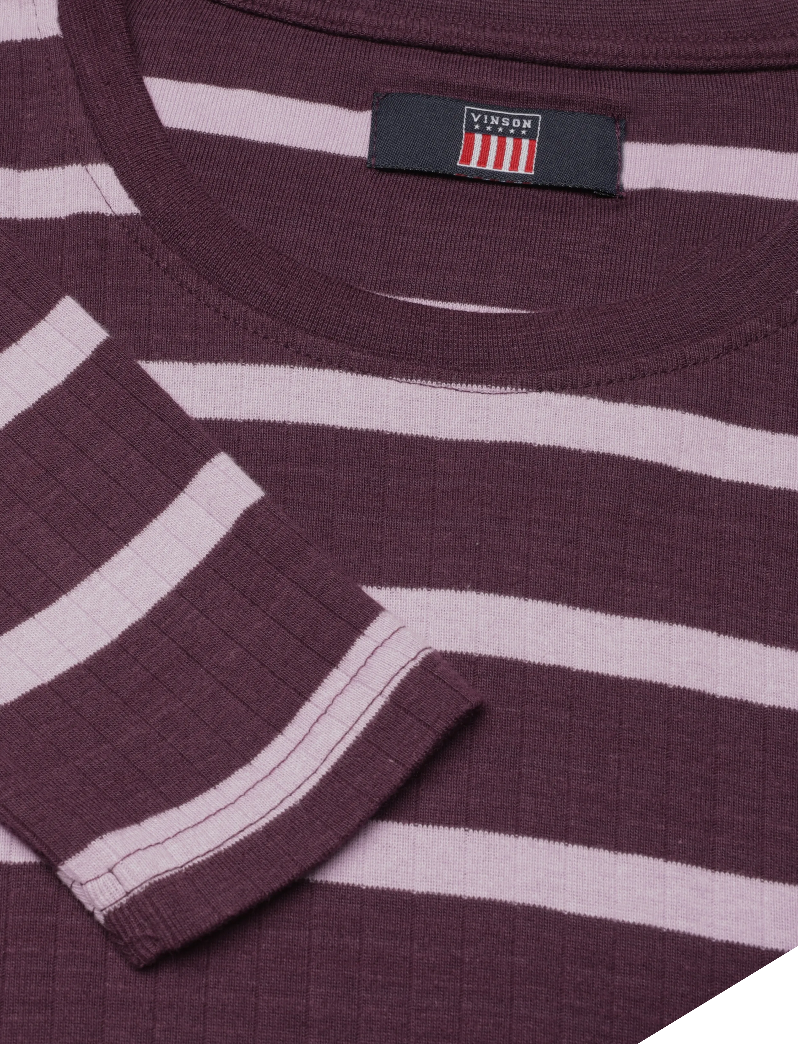 VINSON - VWHELENA STRP TOP LS RIB - herbstliche kleidung - blackberry wine stripe - 5