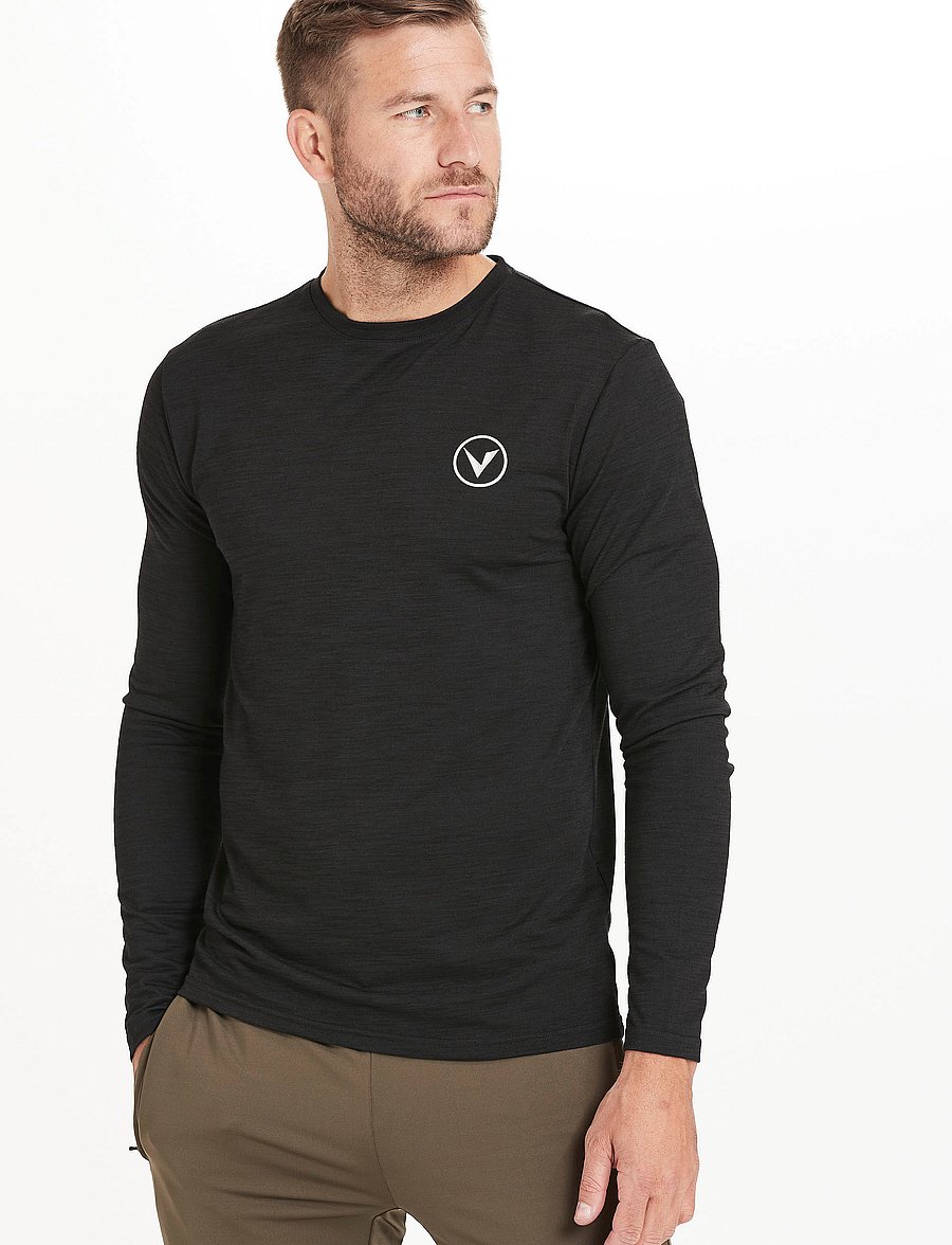 Virtus - Jokers M L/S Tee - långärmade tröjor - black - 5