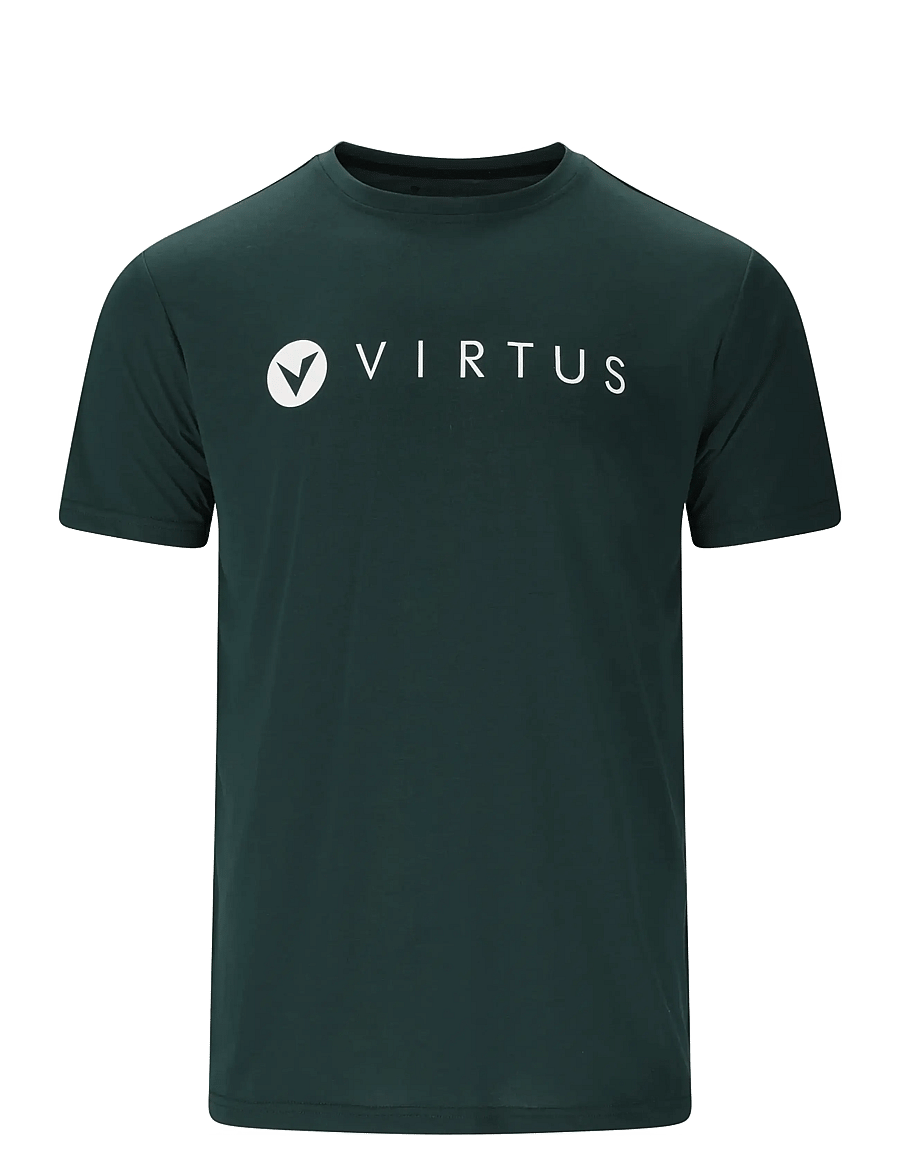 Virtus - Edwardo M S/S Logo Tee - tops & t-shirts - dusty forest - 1
